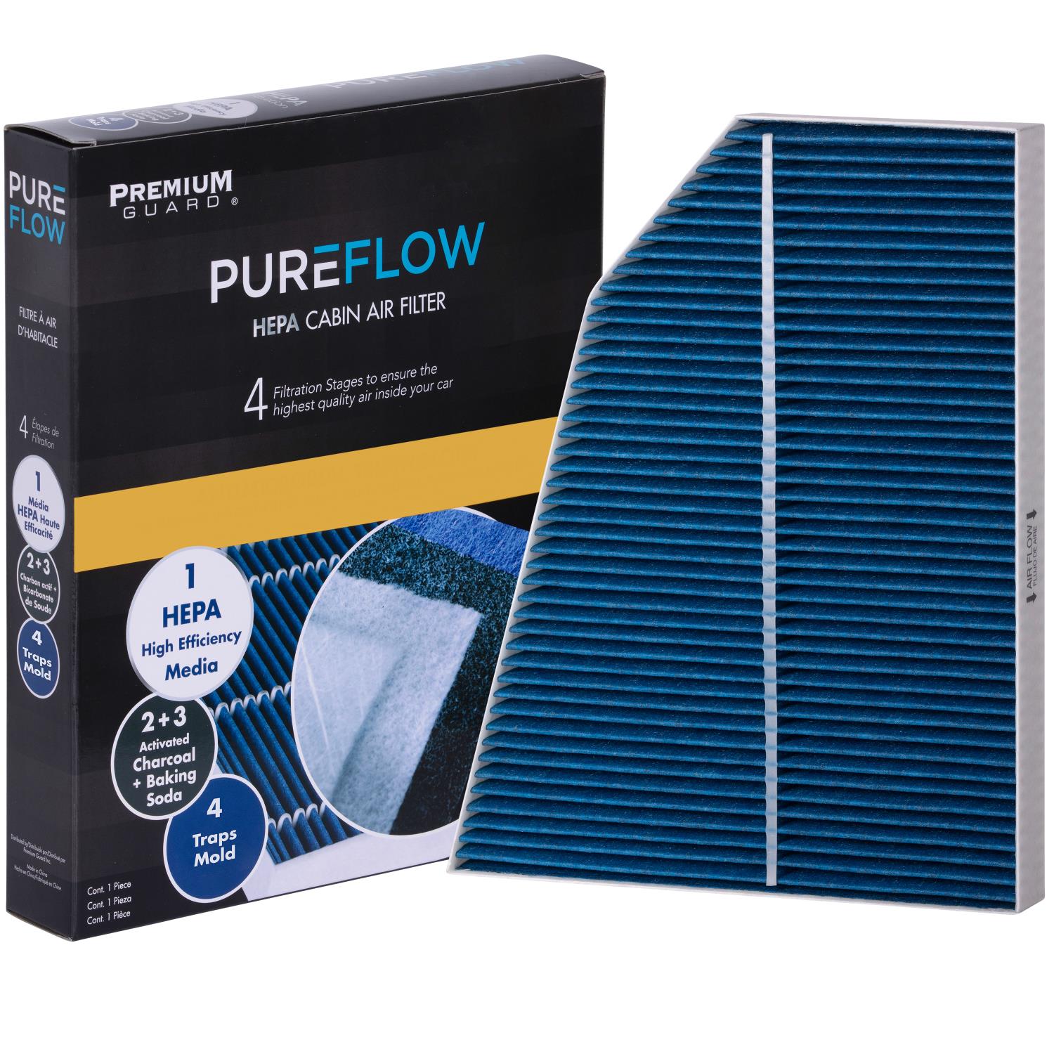 PUREFLOW® PC99459HX Cabin Air Filter with HEPA and Antibacterial Technology
