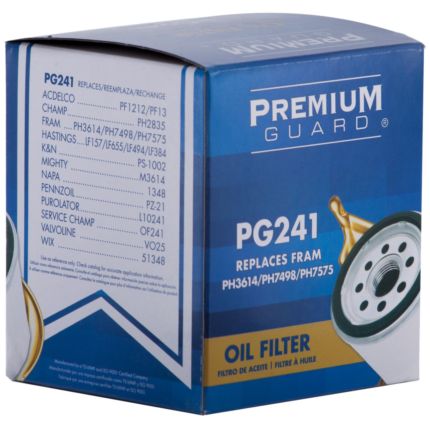 PG PG241 Optimal Protection Oil Filter | Fits 1989 Chevrolet Tracker