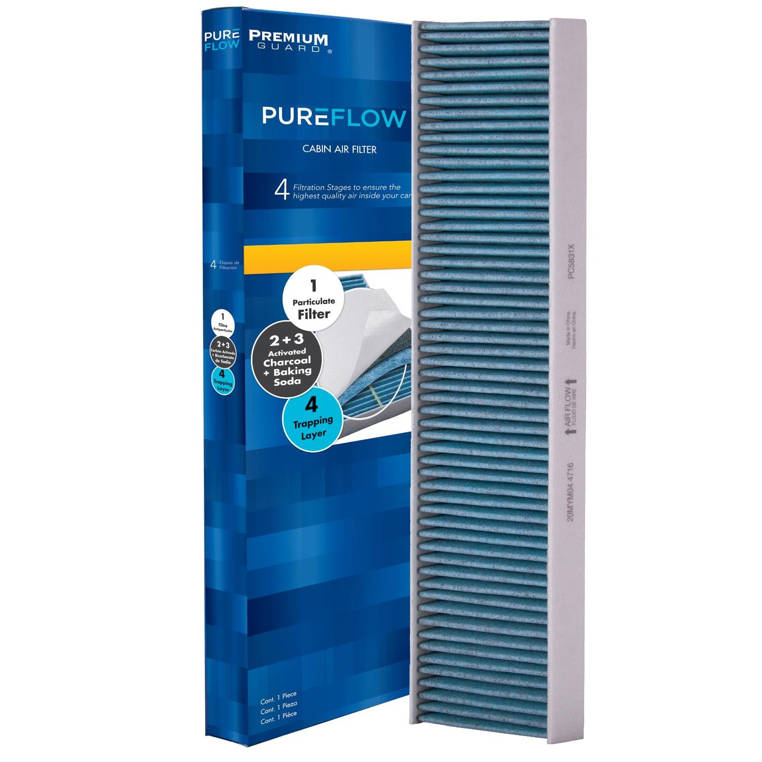 PUREFLOW 2017 Mini Cooper Countryman Cabin Air Filter with Antibacterial Technology, PC5831X