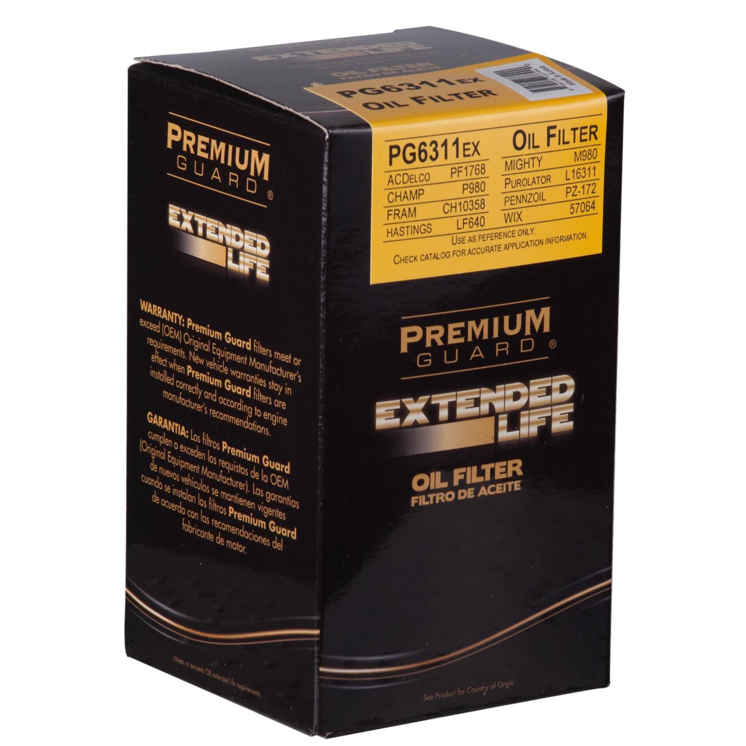 PG PG6311EX Extended Performance Oil Filter | Fits 2018 Toyota C-HR