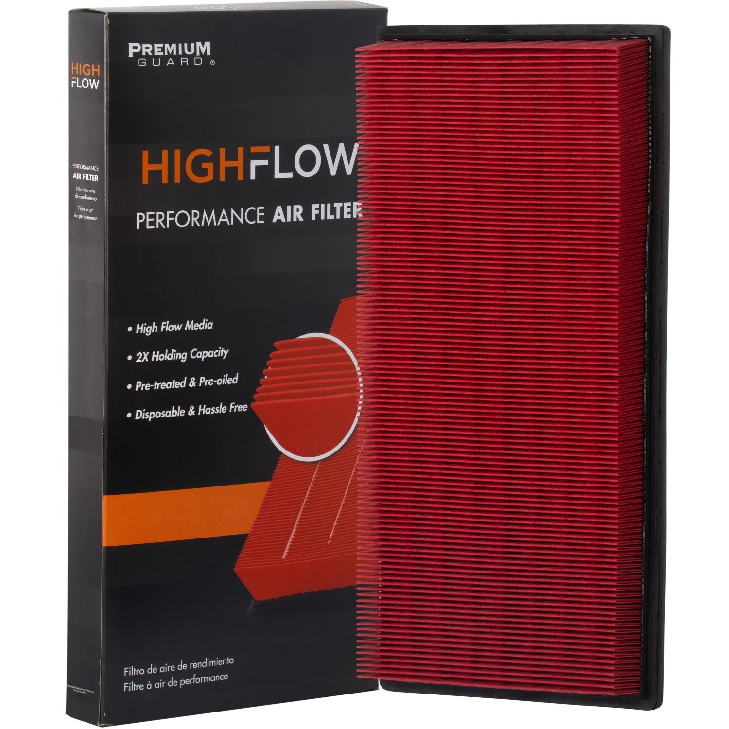 HIGHFLOW PA4378X, High Performance, Pre-Oiled Disposable Engine Air Filter | Fits 1989 Ford F-53 Motorhome Chassis