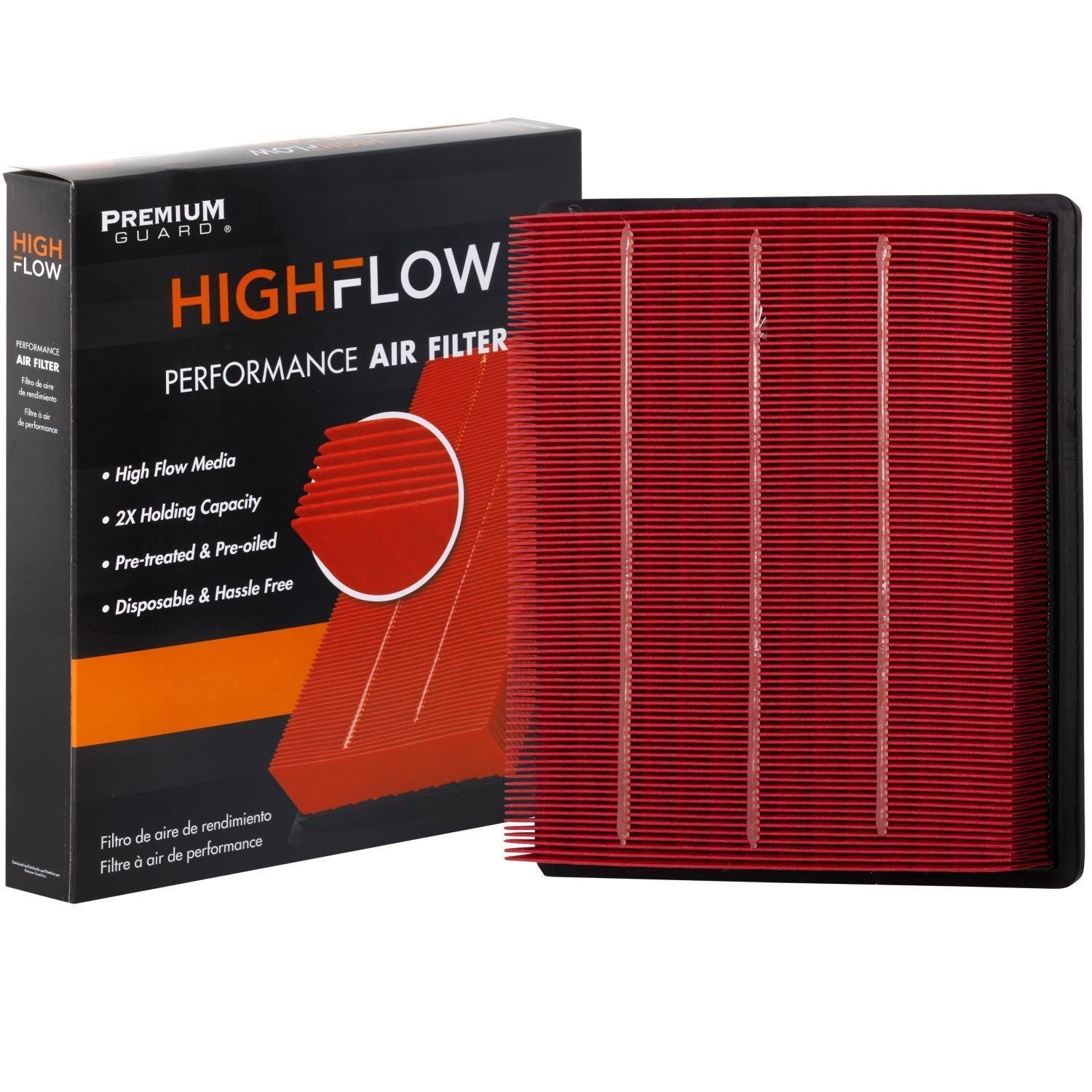 HIGHFLOW PA8171X, High Performance, Pre-Oiled Disposable Engine Air Filter | Fits 2019 GMC Canyon