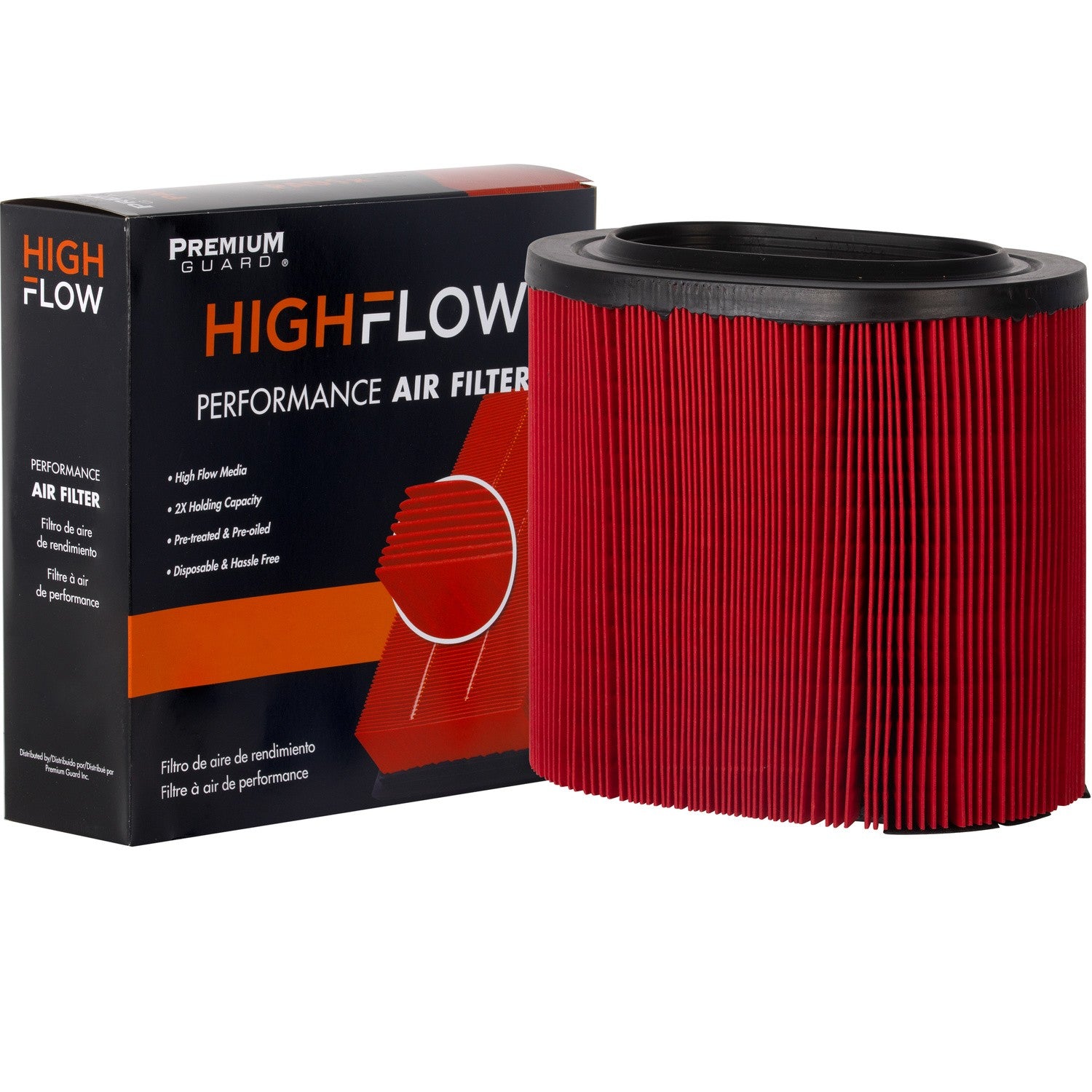 HIGHFLOW PA8220X, High Performance, Pre-Oiled Disposable Engine Air Filter | Fits 2019 Ford F-250 Super Duty