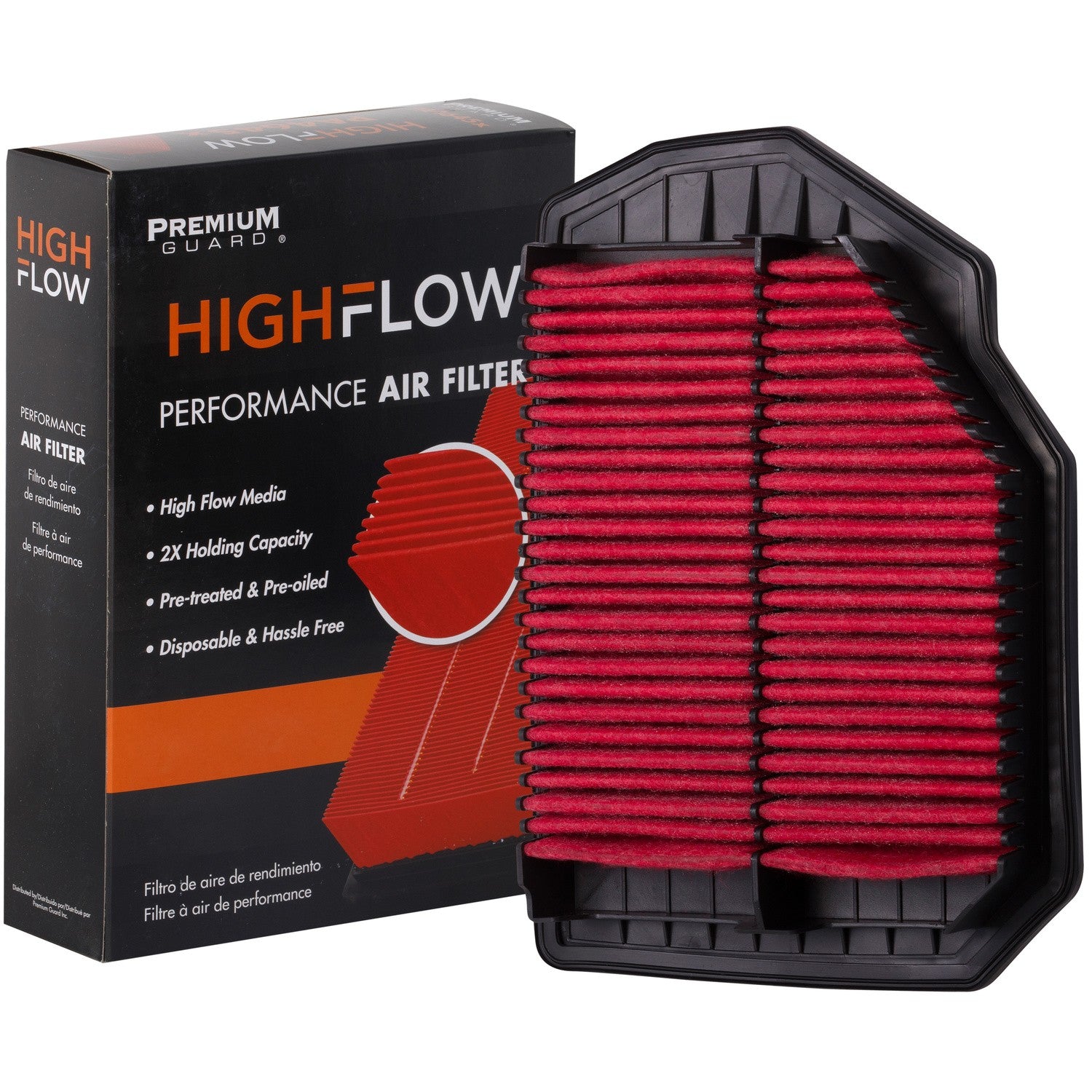 HIGHFLOW PA99082X, High Performance, Pre-Oiled Disposable Engine Air Filter | Fits 2017 Genesis G80