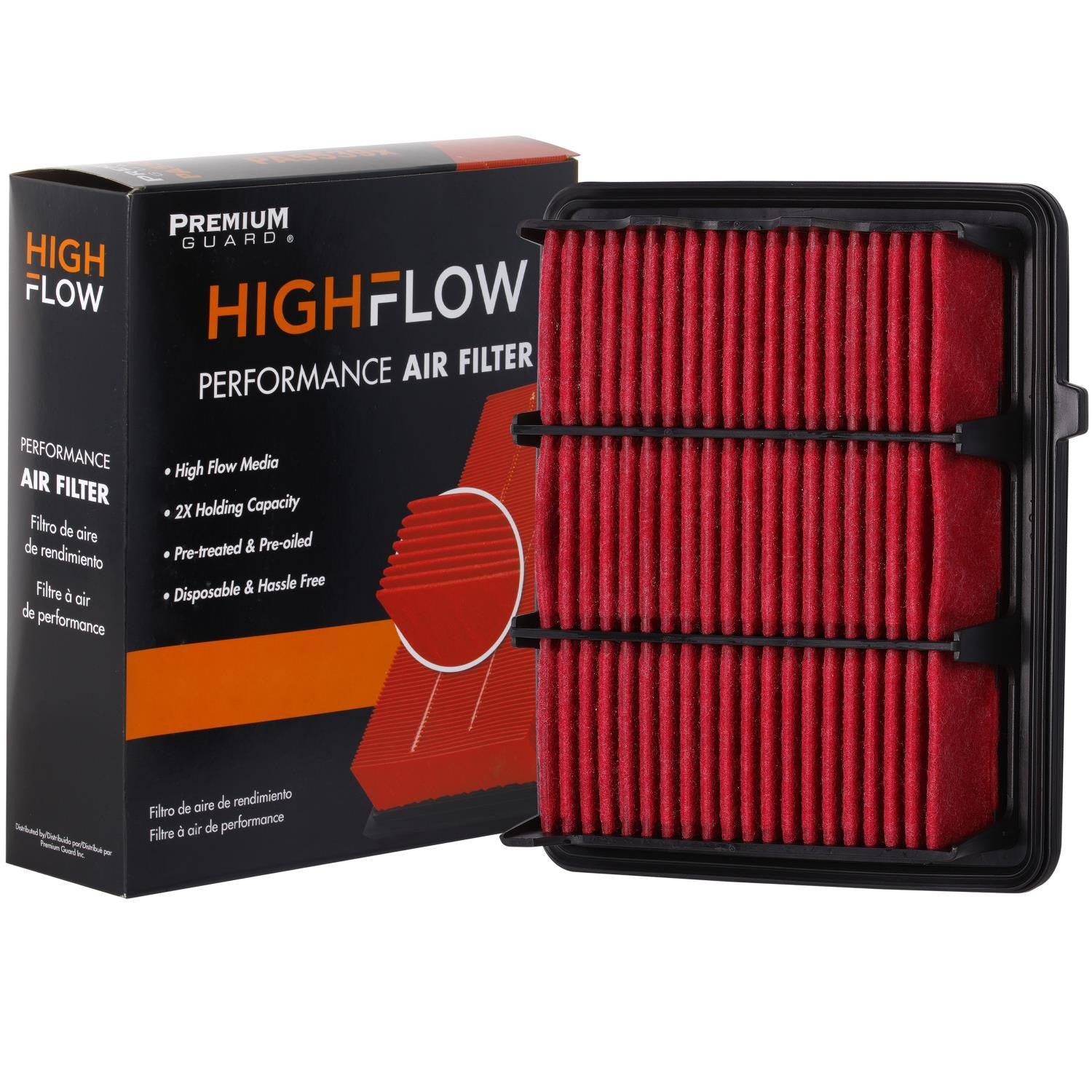 HIGHFLOW PA99294X, High Performance, Pre-Oiled Disposable Engine Air Filter | Fits 2019 Honda Accord