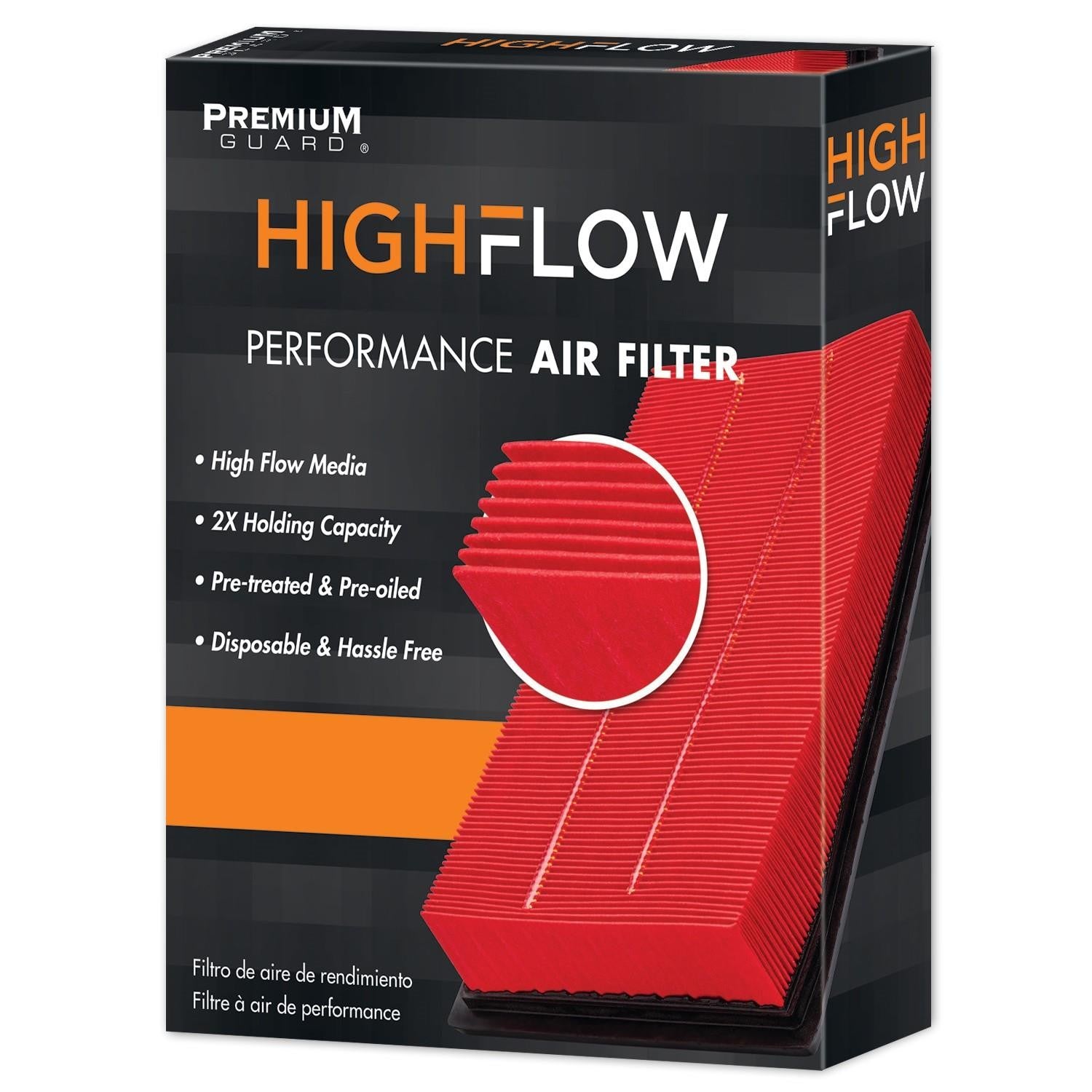 HIGHFLOW PA99826X, High Performance, Pre-Oiled Disposable Engine Air Filter | Fits 2018 Audi Q7