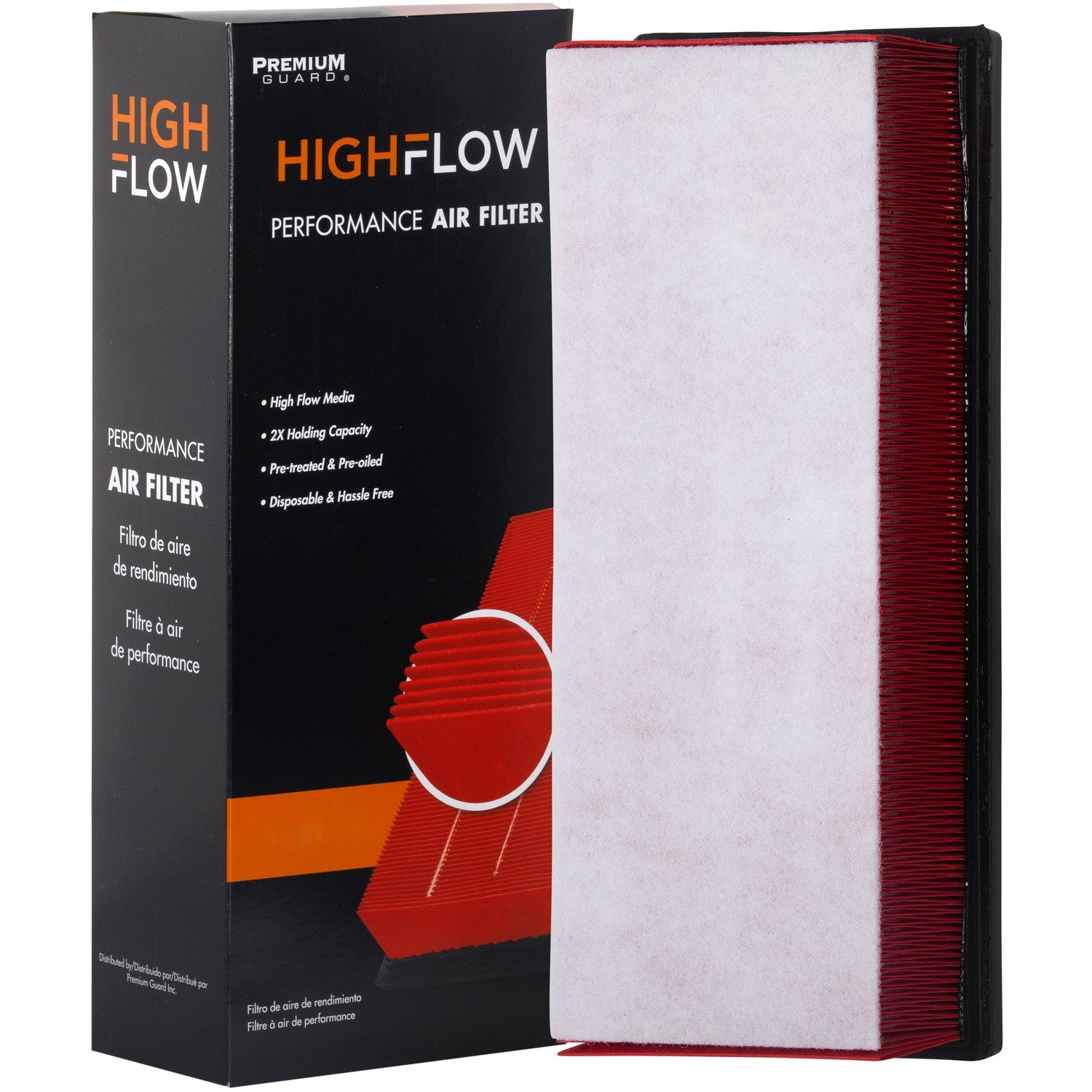HIGHFLOW PA4622X, High Performance, Pre-Oiled Disposable Engine Air Filter | Fits 2016 Volkswagen Tiguan