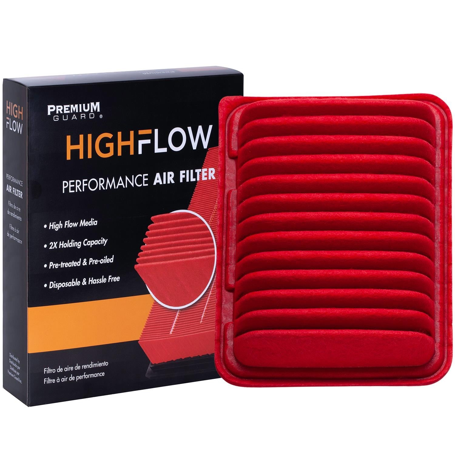 HIGHFLOW PA5655X, High Performance, Pre-Oiled Disposable Engine Air Filter | Fits 2017 Toyota Corolla