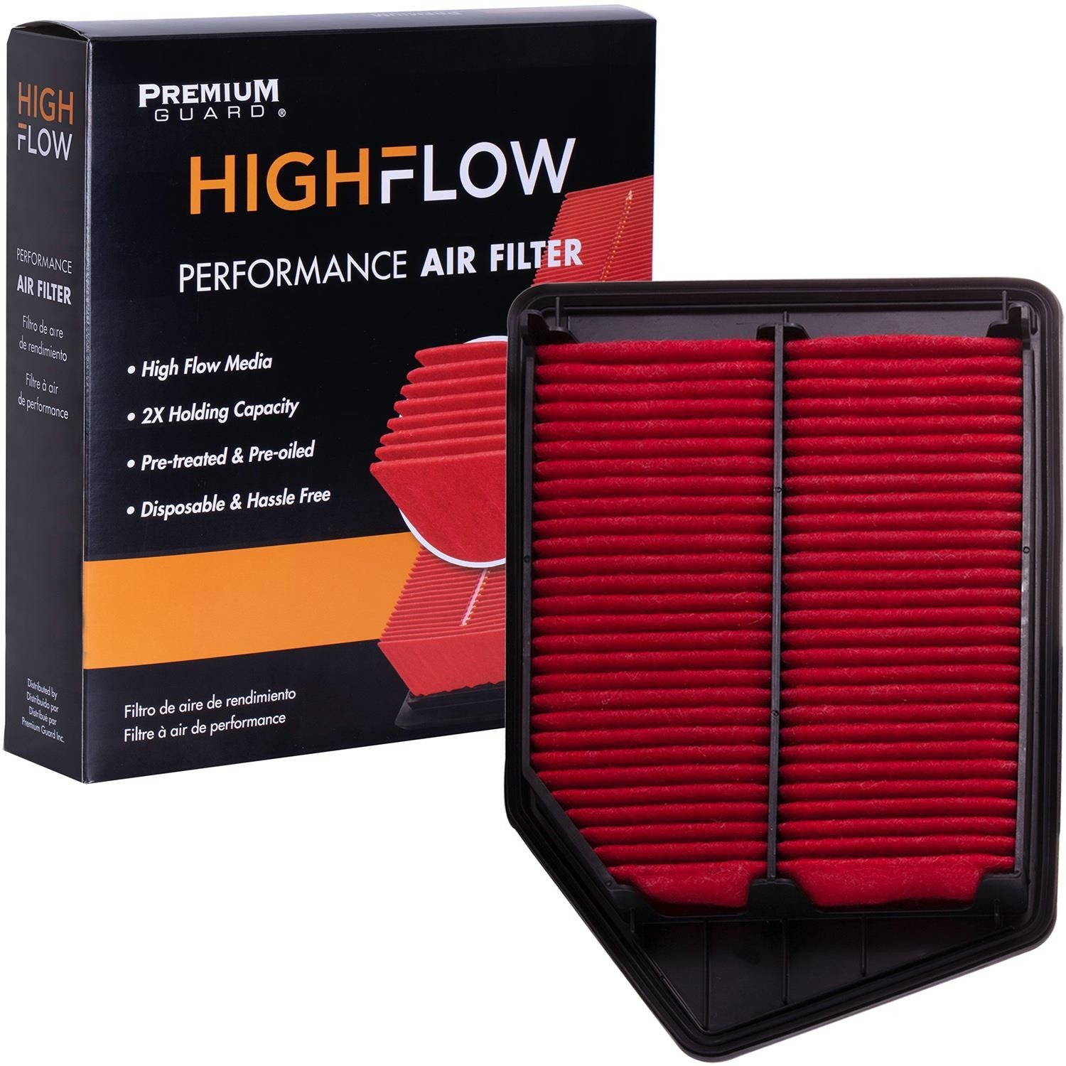 HIGHFLOW PA6282X, High Performance, Pre-Oiled Disposable Engine Air Filter | Fits 2017 Honda Accord