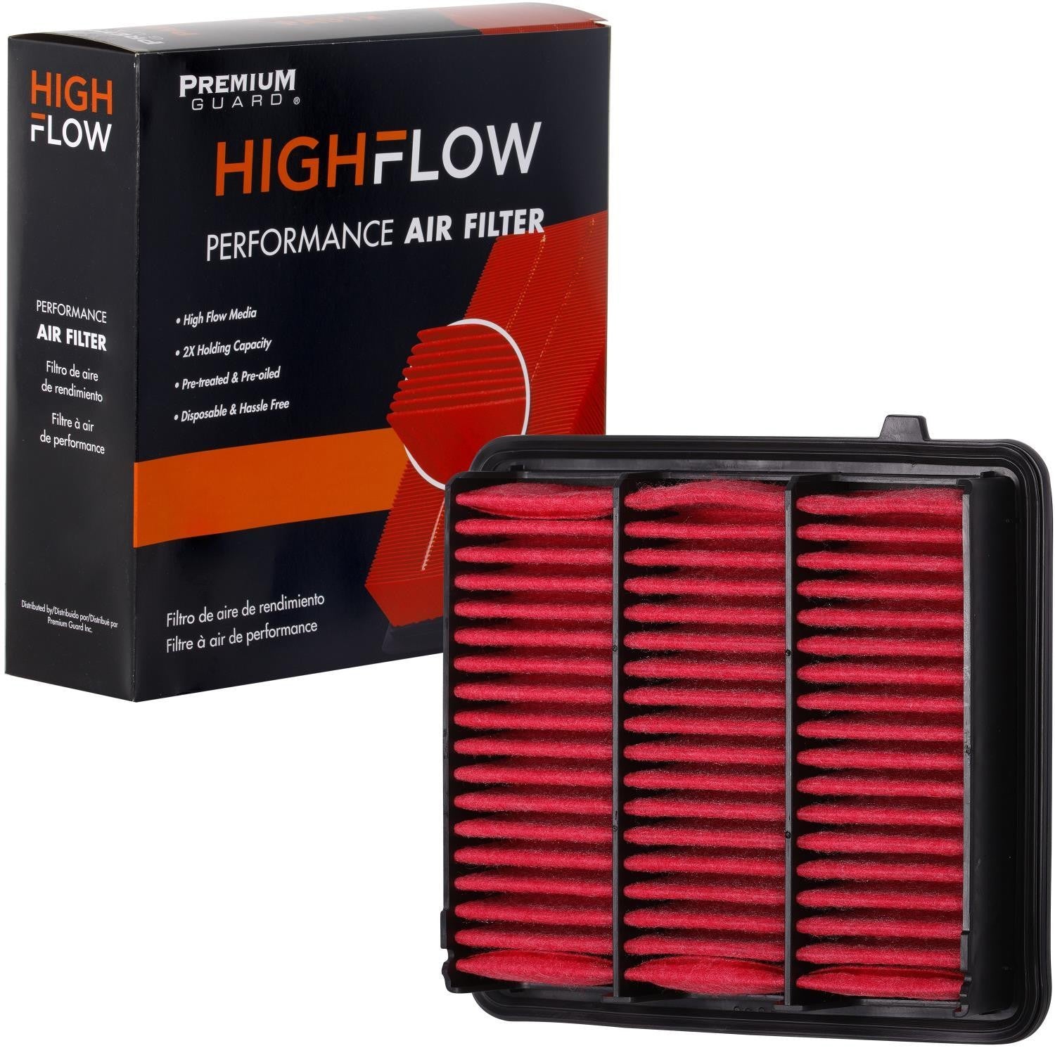 HIGHFLOW PA99293X, High Performance, Pre-Oiled Disposable Engine Air Filter | Fits 2018 Honda Accord
