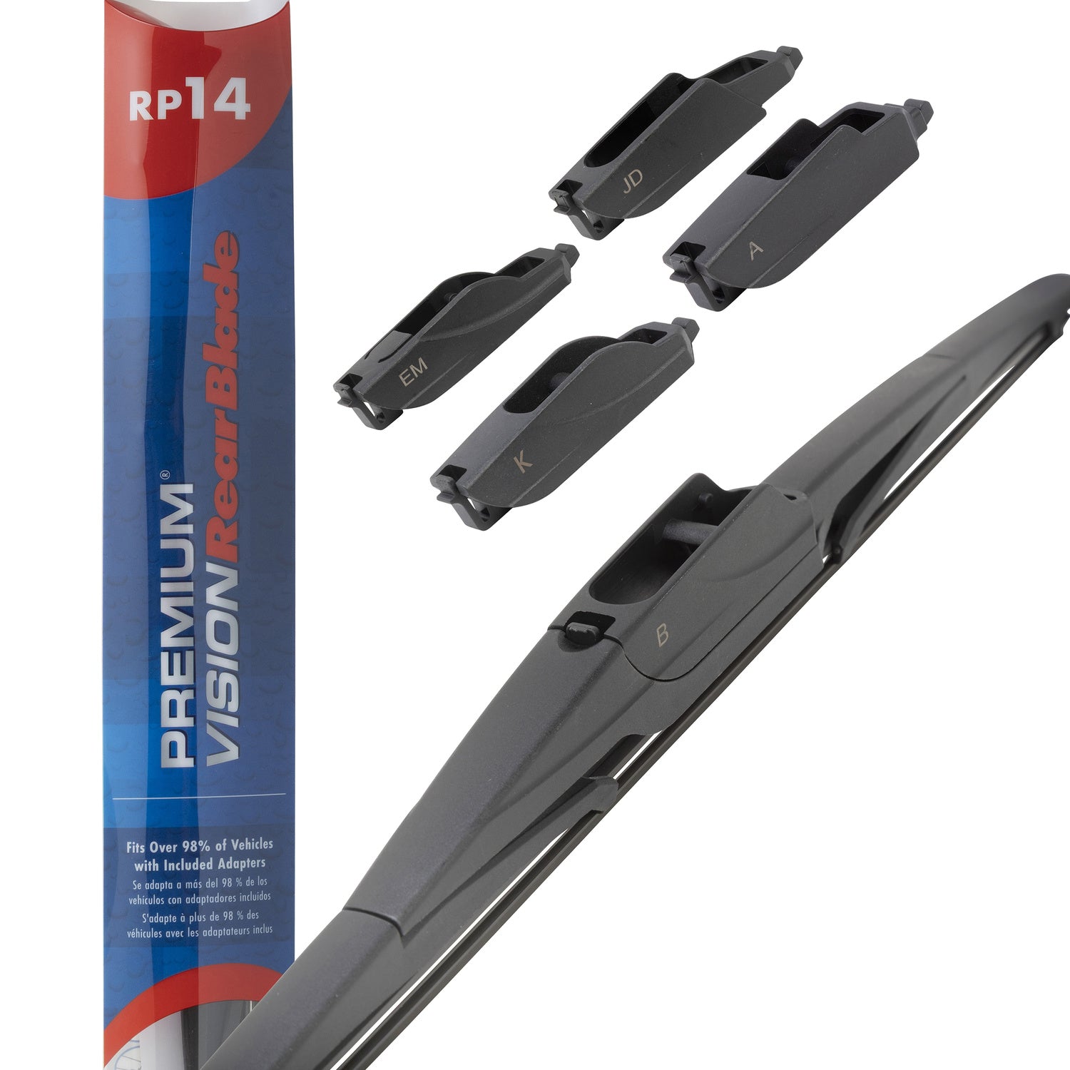 Premium Vision Rear Wiper Blade Fits 2020 Mazda 3, RP14