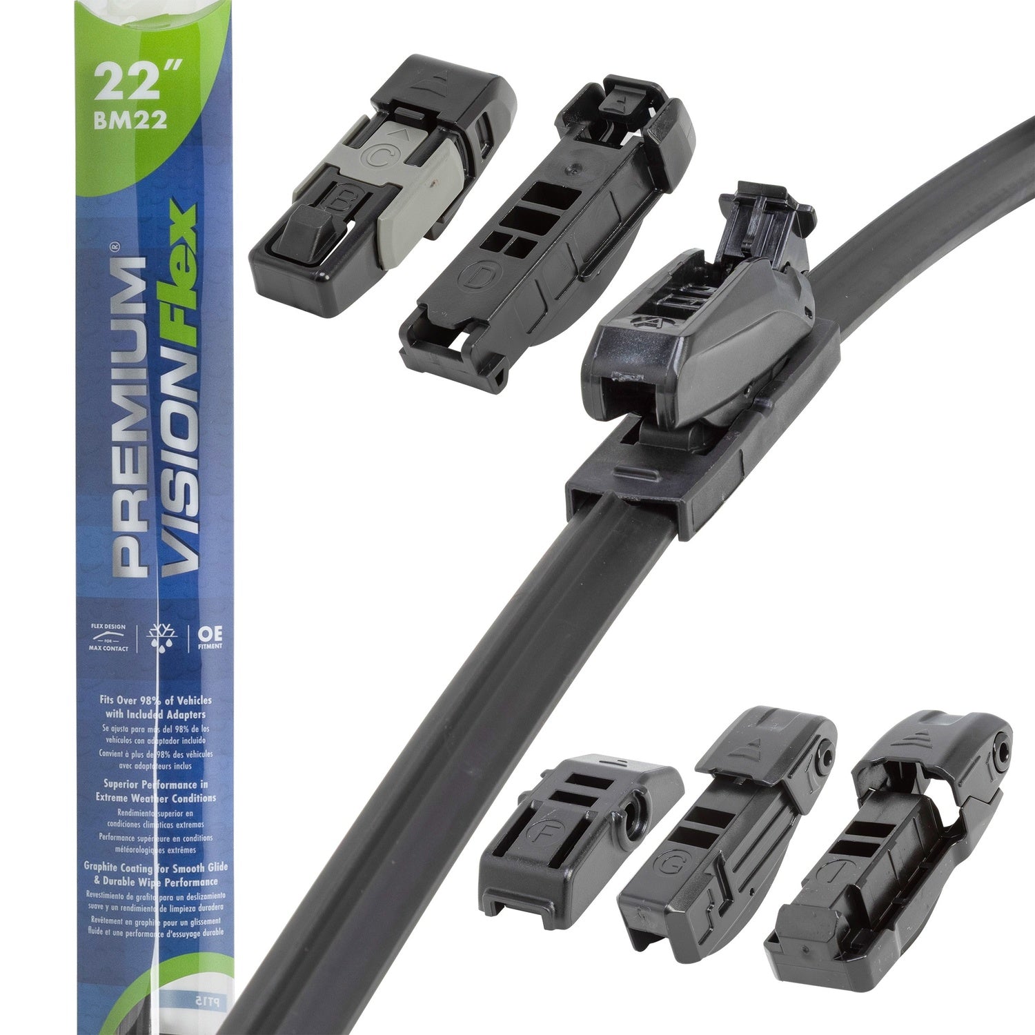 Premium Vision Beam Wiper Blade Fits 2022 Mazda 2, BM22