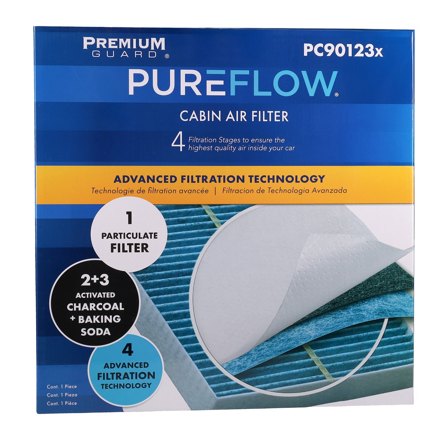 PUREFLOW® 2025 Tesla Cybertruck Cabin Air Filter with Antibacterial Technology, PC90123X
