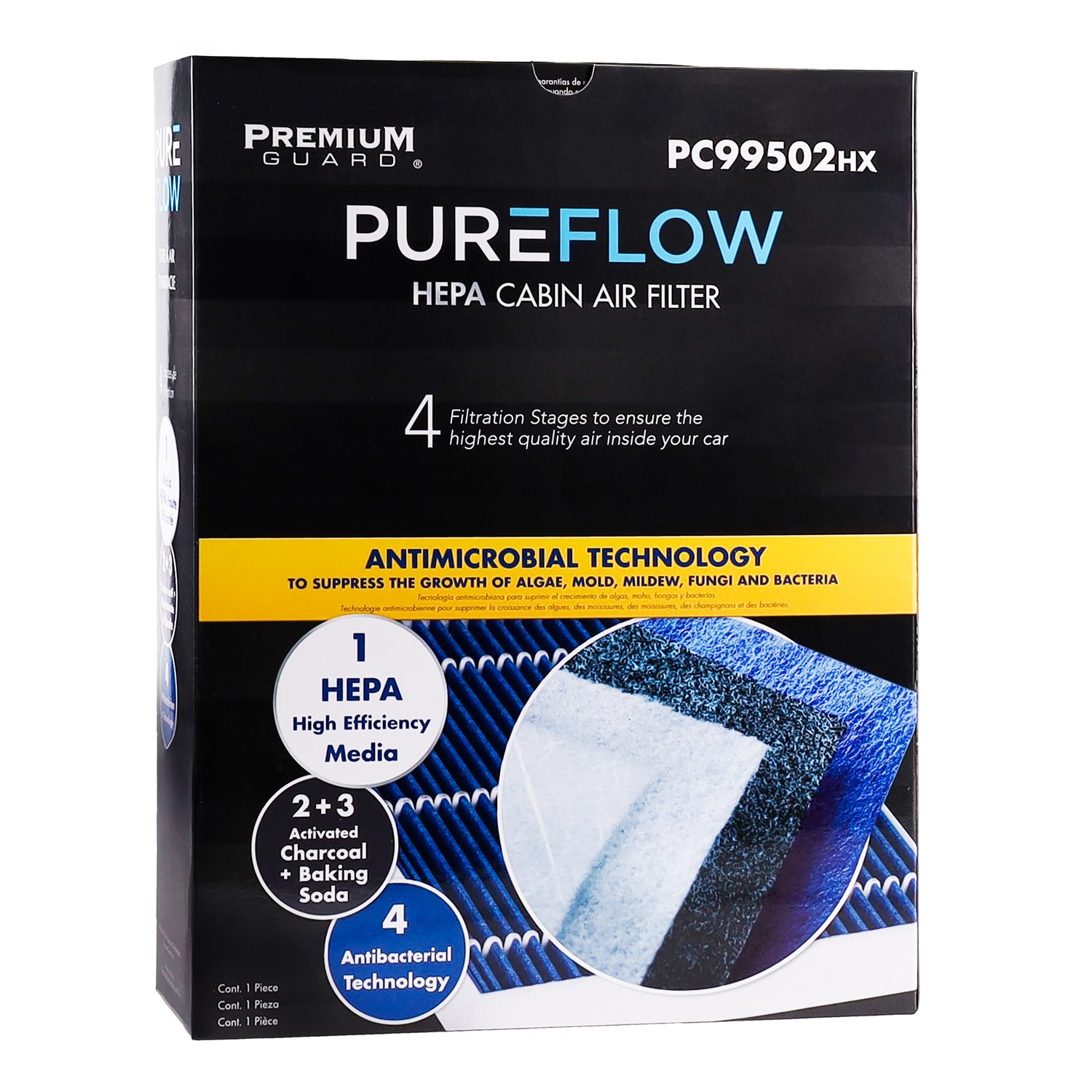 PUREFLOW® 2017 Tesla 3 Cabin Air Filter with HEPA and Antibacterial Technology, PC99502HX