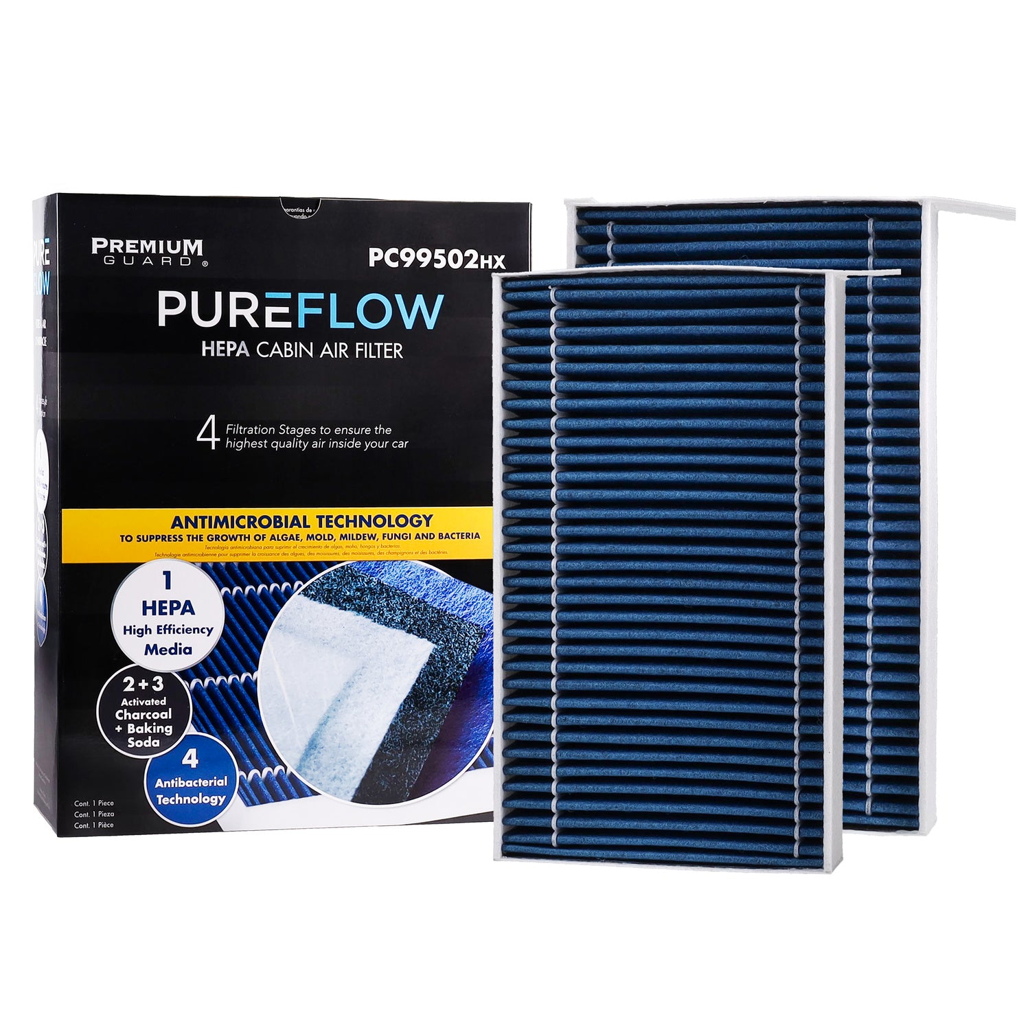 PUREFLOW® 2017 Tesla 3 Cabin Air Filter with HEPA and Antibacterial Technology, PC99502HX