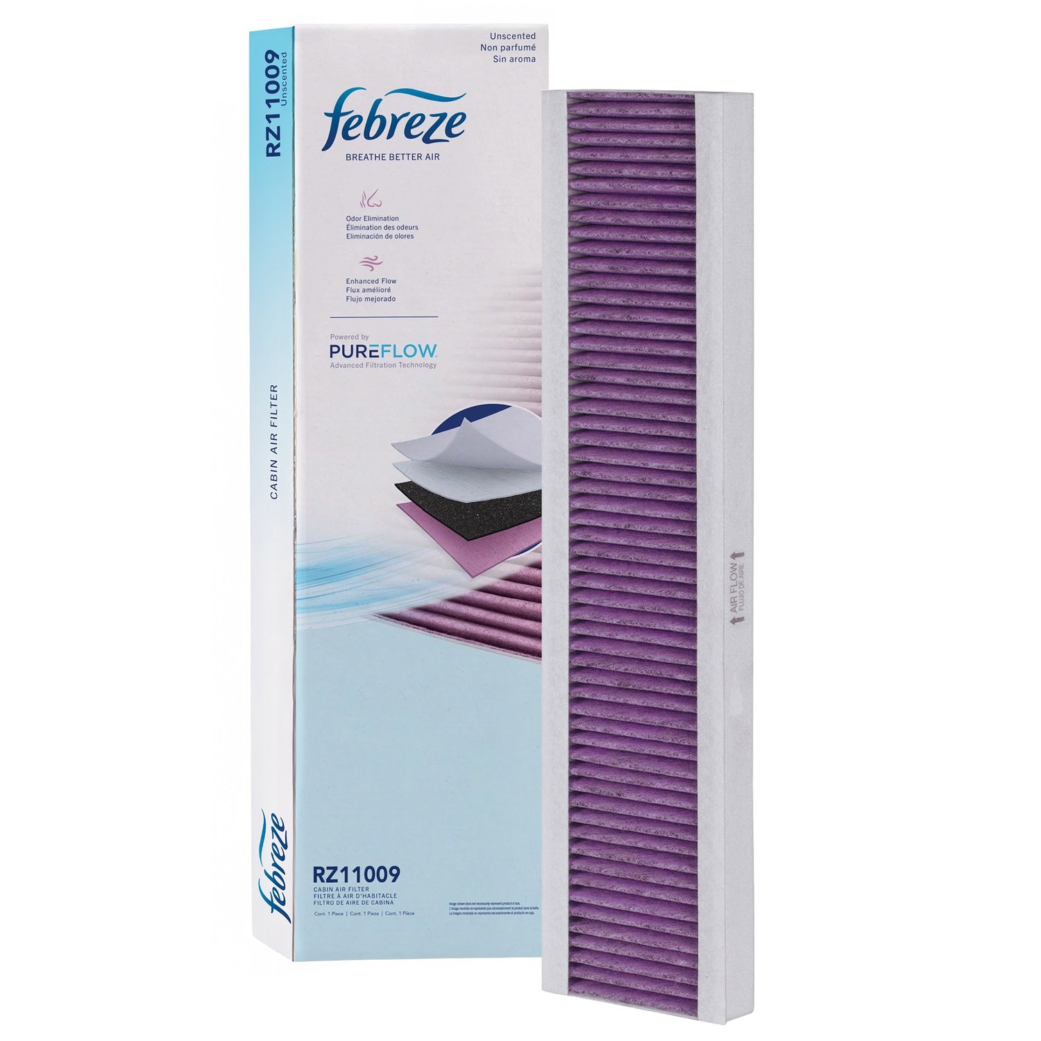 Febreze Odor Control Cabin Air Filter by PUREFLOW RZ11009 | Fits 2004 Mini Cooper
