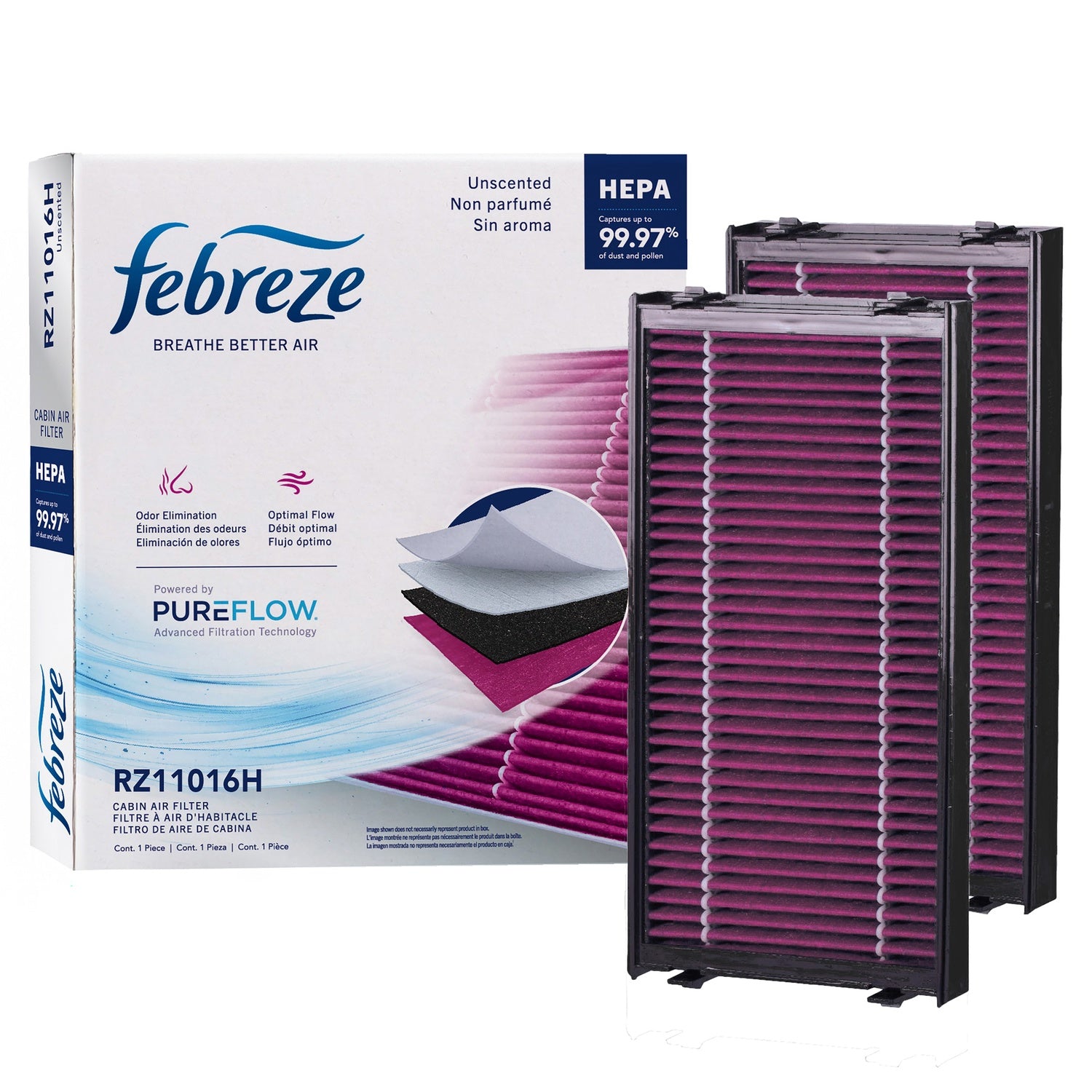 Febreze Odor Control HEPA Cabin Air Filter by PUREFLOW RZ11016H | Fits 2012 BMW X5