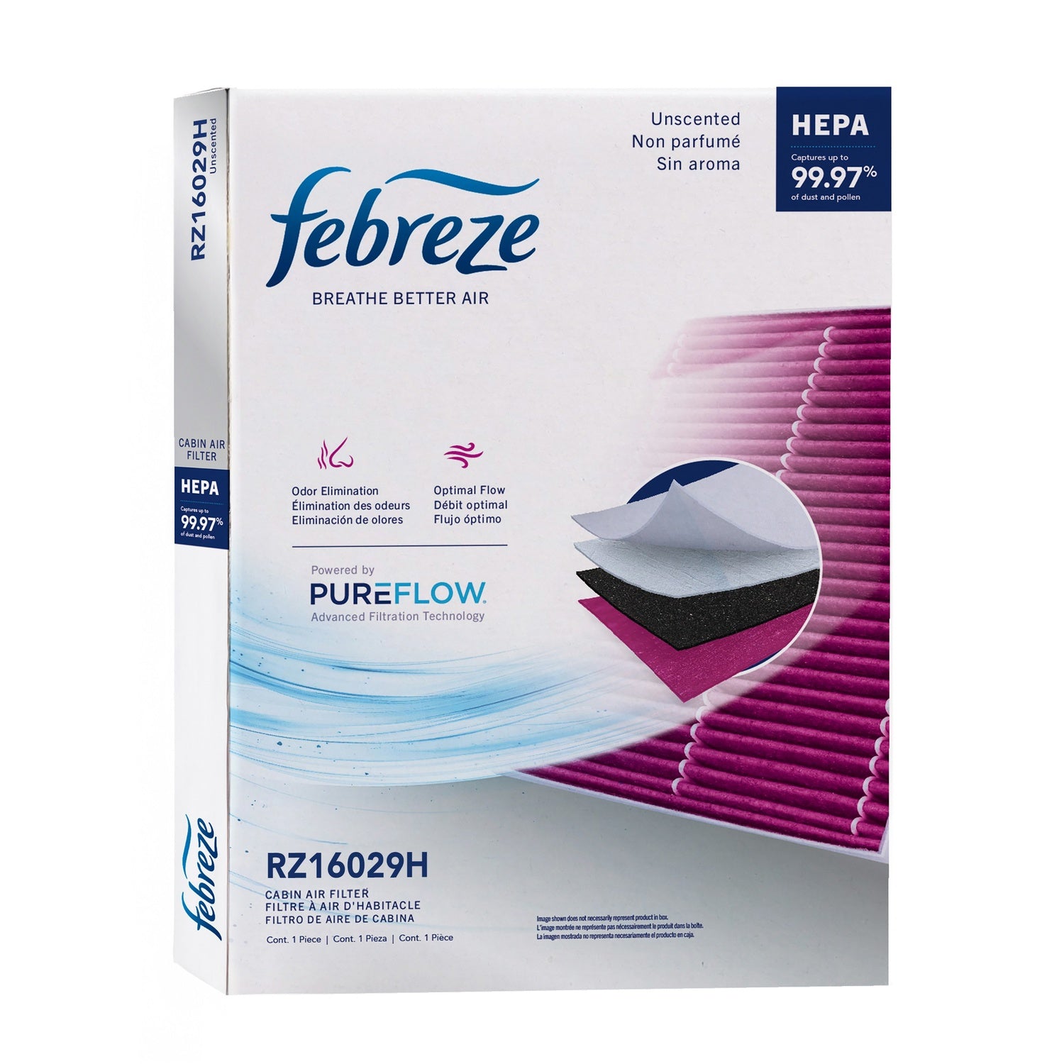 Febreze Odor Control HEPA Cabin Air Filter by PUREFLOW RZ16029H | Fits 2017 BMW 530i