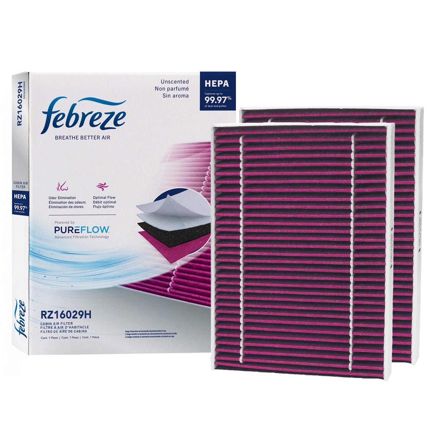 Febreze Odor Control HEPA Cabin Air Filter by PUREFLOW RZ16029H | Fits 2019 BMW M5