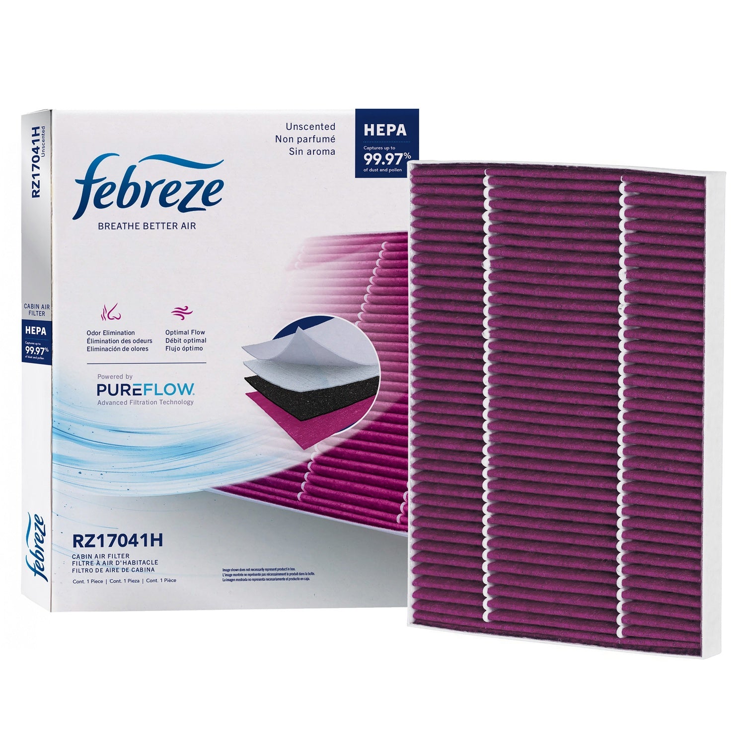Febreze Odor Control HEPA Cabin Air Filter by PUREFLOW RZ17041H | Fits 2008 Saturn Outlook