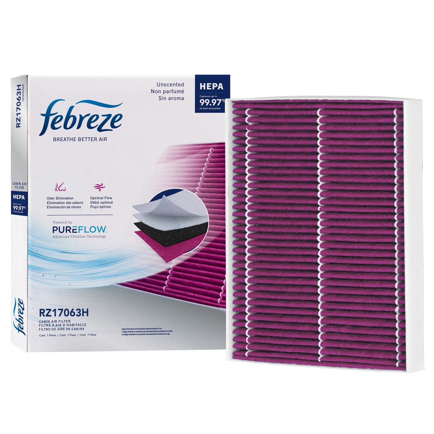 Febreze Odor Control HEPA Cabin Air Filter by PUREFLOW RZ17063H | Fits 2013 Ford Explorer