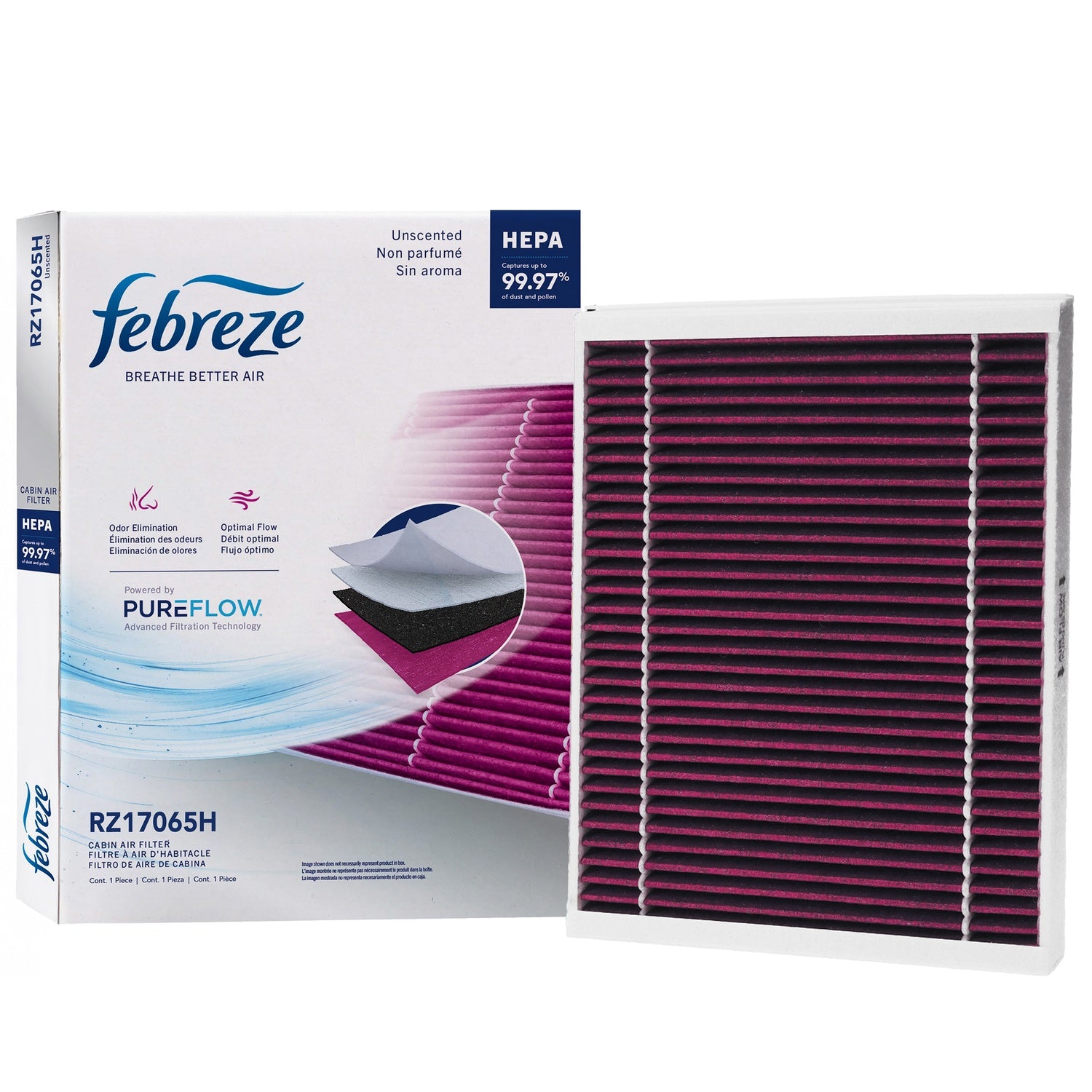 Febreze Odor Control HEPA Cabin Air Filter by PUREFLOW RZ17065H | Fits 2018 Mercedes-Benz E300