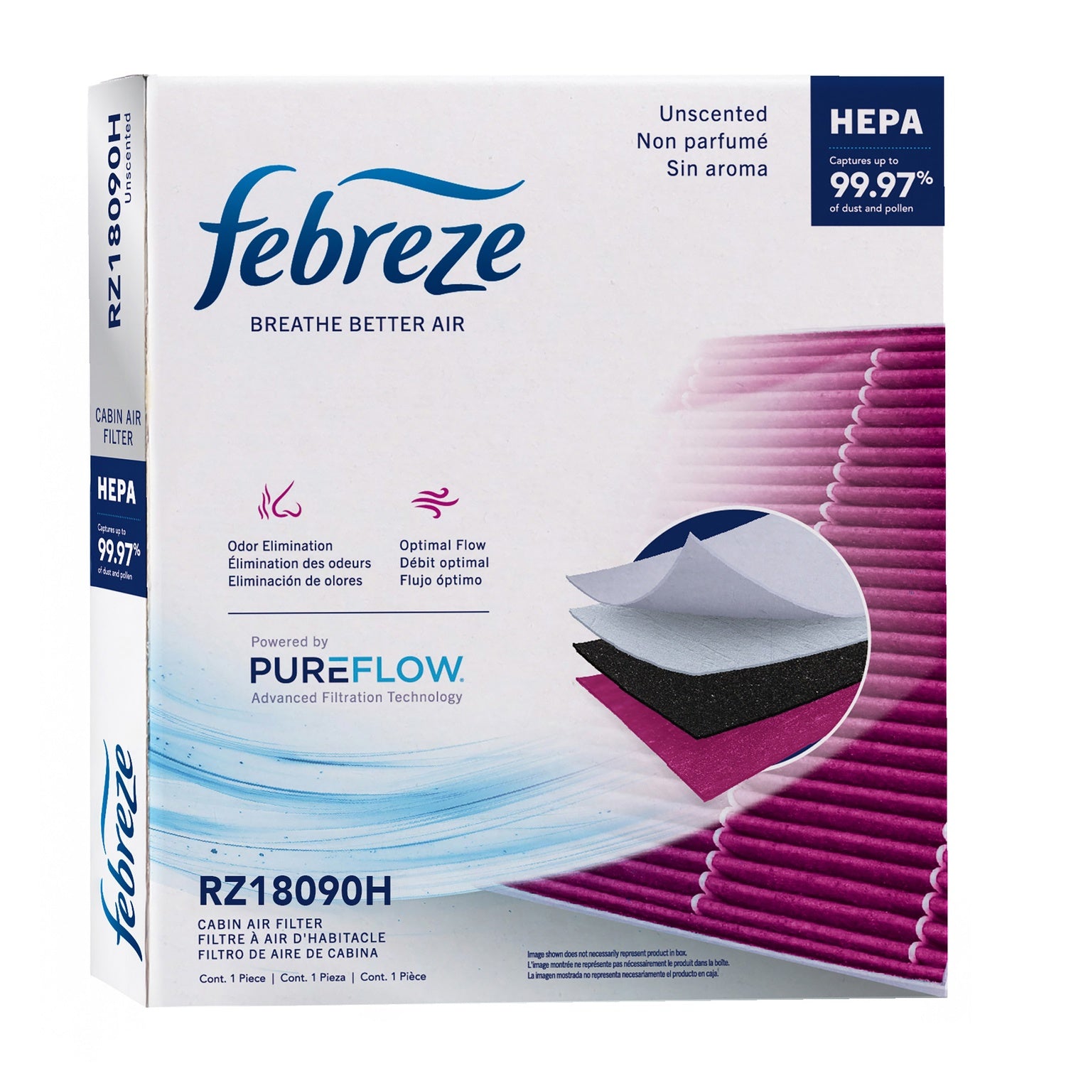 Febreze Odor Control HEPA Cabin Air Filter by PUREFLOW RZ18090H | Fits 2021 Kia Soul EV
