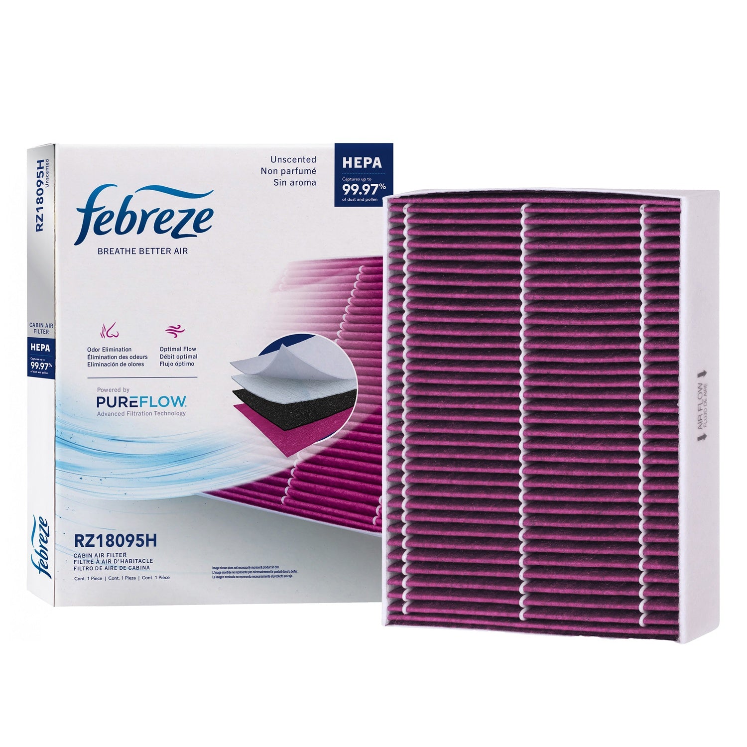 Febreze Odor Control HEPA Cabin Air Filter by PUREFLOW RZ18095H | Fits 2017 BMW M140i