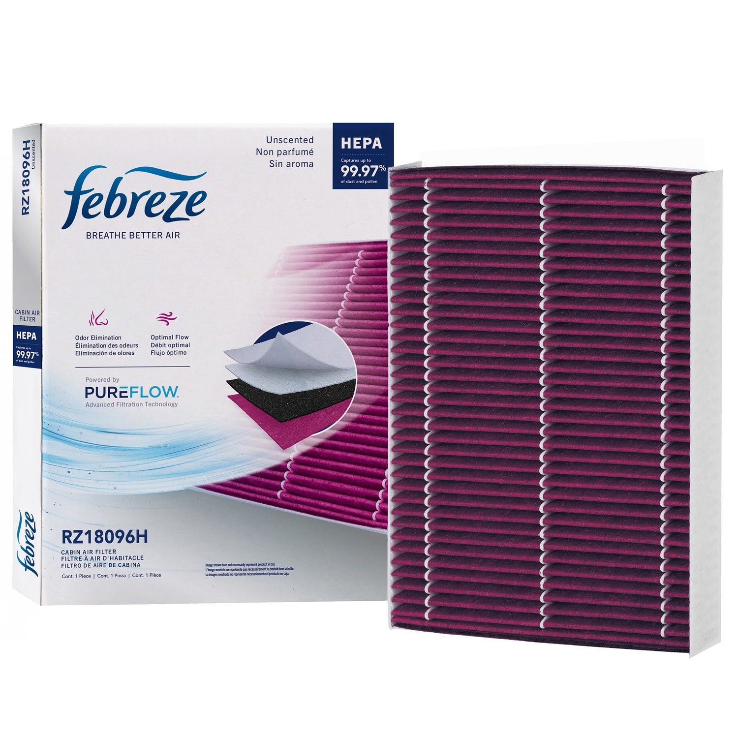 Febreze Odor Control HEPA Cabin Air Filter by PUREFLOW RZ18096H | Fits 2020 Kia Sorento