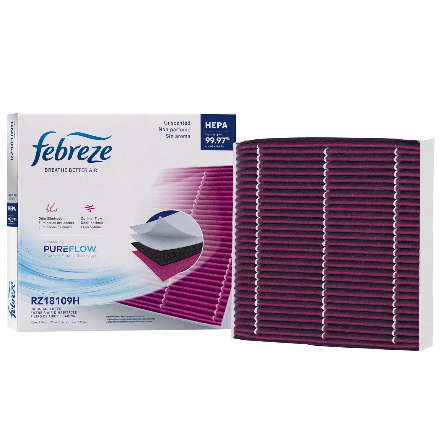 Febreze Odor Control HEPA Cabin Air Filter by PUREFLOW RZ18109H | Fits 2022 Acura MDX