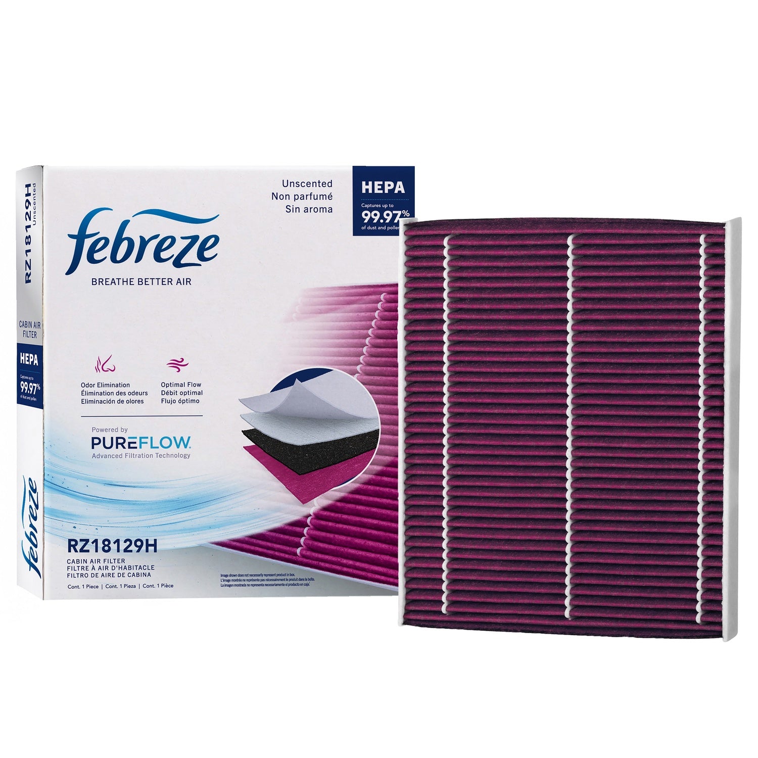 Febreze Odor Control HEPA Cabin Air Filter by PUREFLOW RZ18129H | Fits 2018 Jeep Wrangler