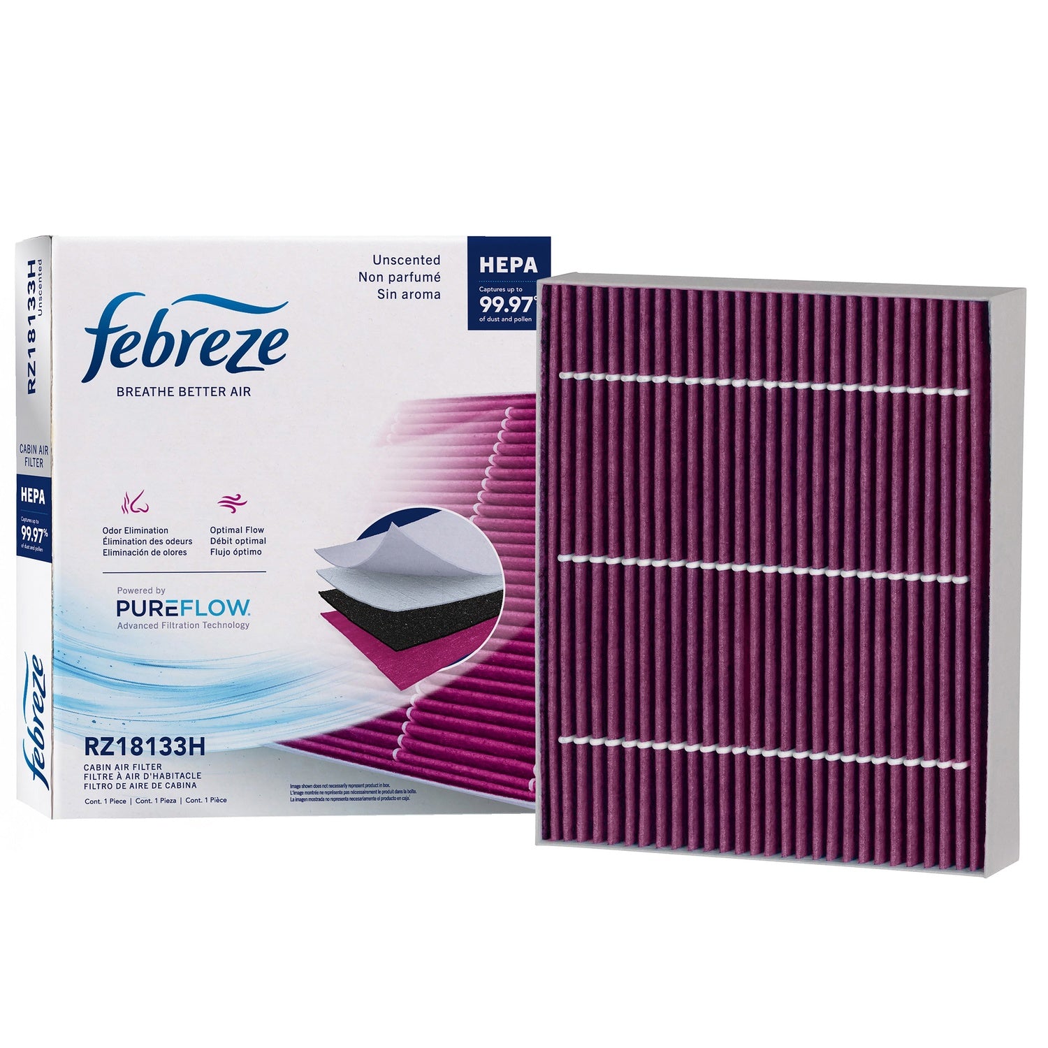Febreze Odor Control HEPA Cabin Air Filter by PUREFLOW RZ18133H | Fits 2020 Hyundai Palisade