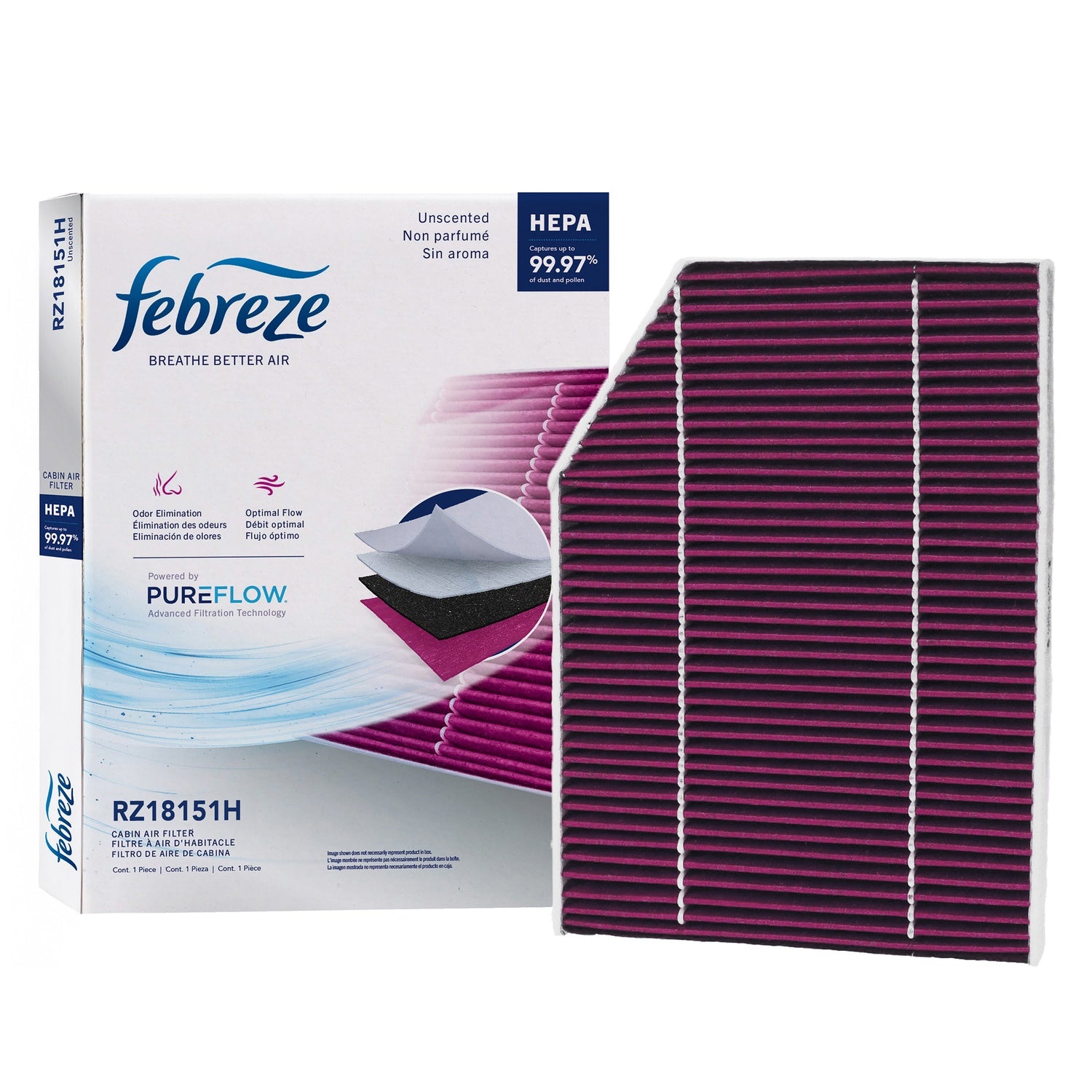 Febreze Odor Control HEPA Cabin Air Filter by PUREFLOW RZ18151H | Fits 2023 BMW 430i Gran Coupe
