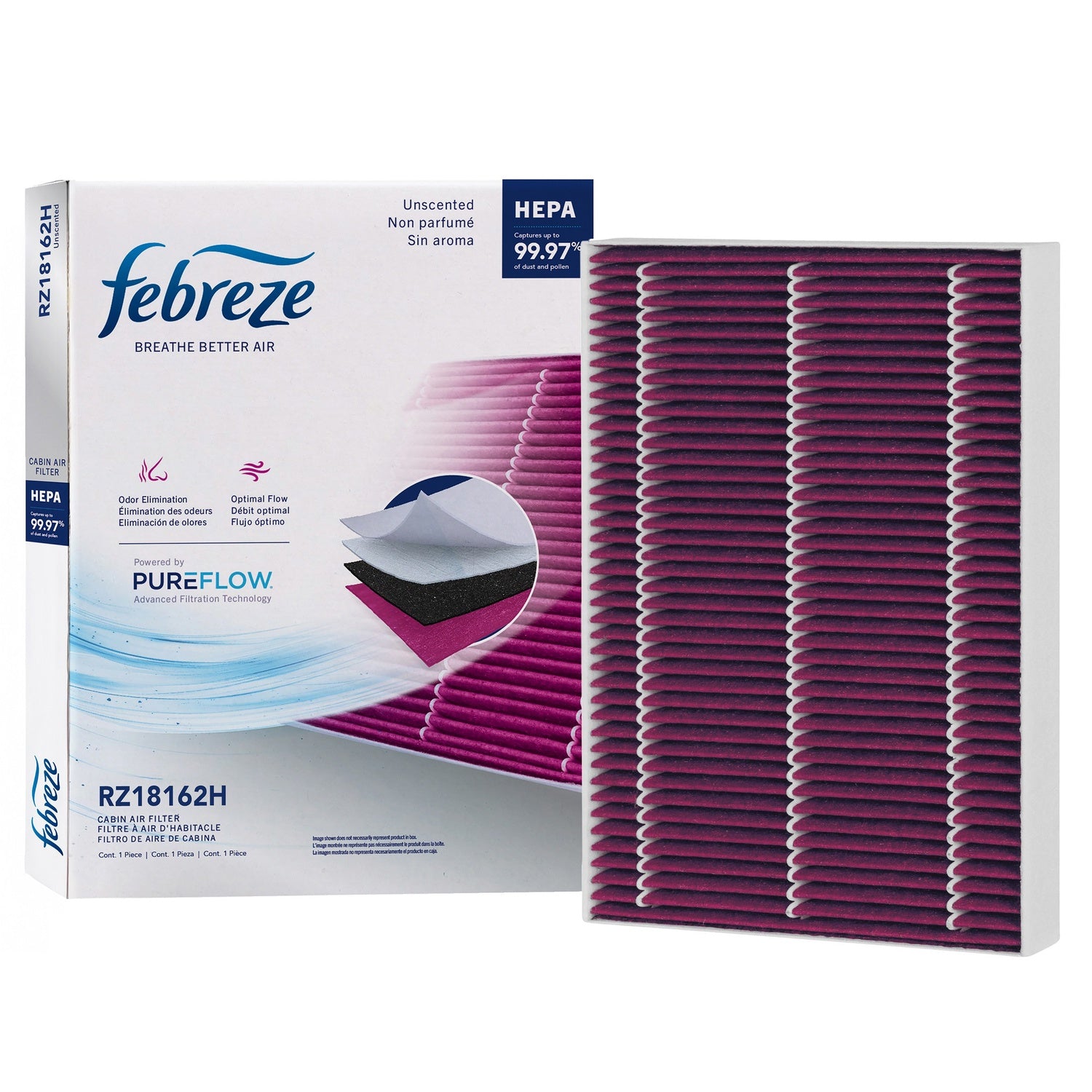 Febreze Odor Control HEPA Cabin Air Filter by PUREFLOW RZ18162H | Fits 2021 Audi Q7