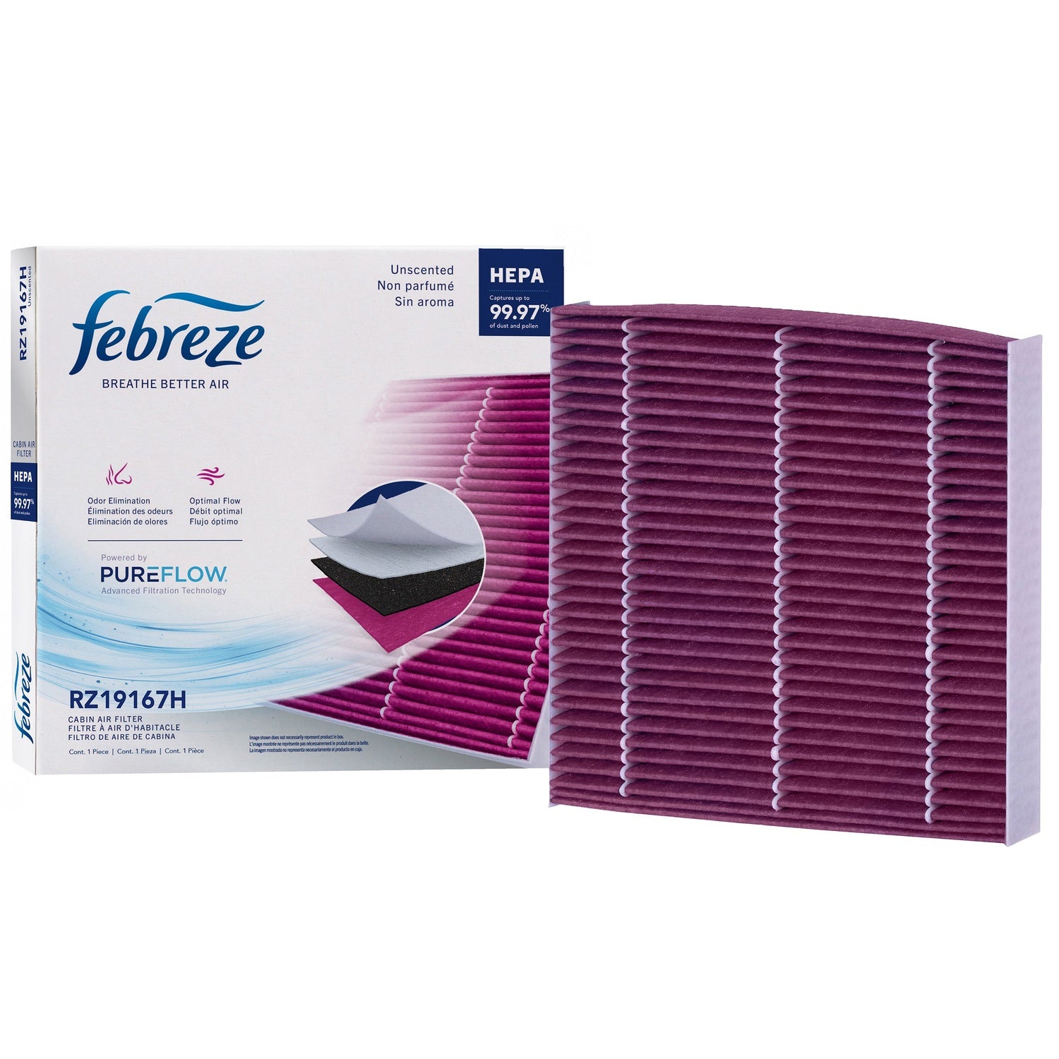 Febreze Odor Control HEPA Cabin Air Filter by PUREFLOW RZ19167H | Fits 2011 Honda Pilot