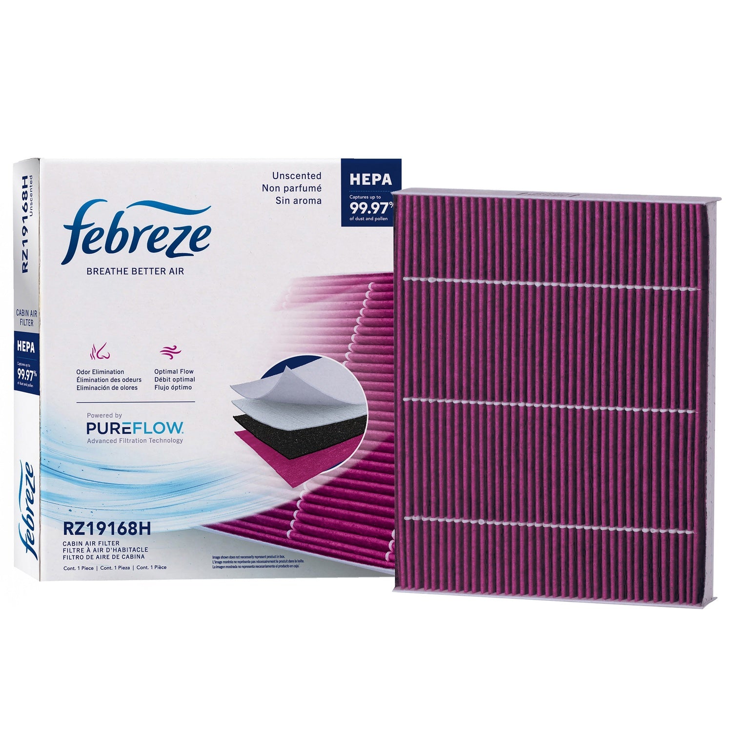 Febreze Odor Control HEPA Cabin Air Filter by PUREFLOW RZ19168H | Fits 2013 Kia Optima