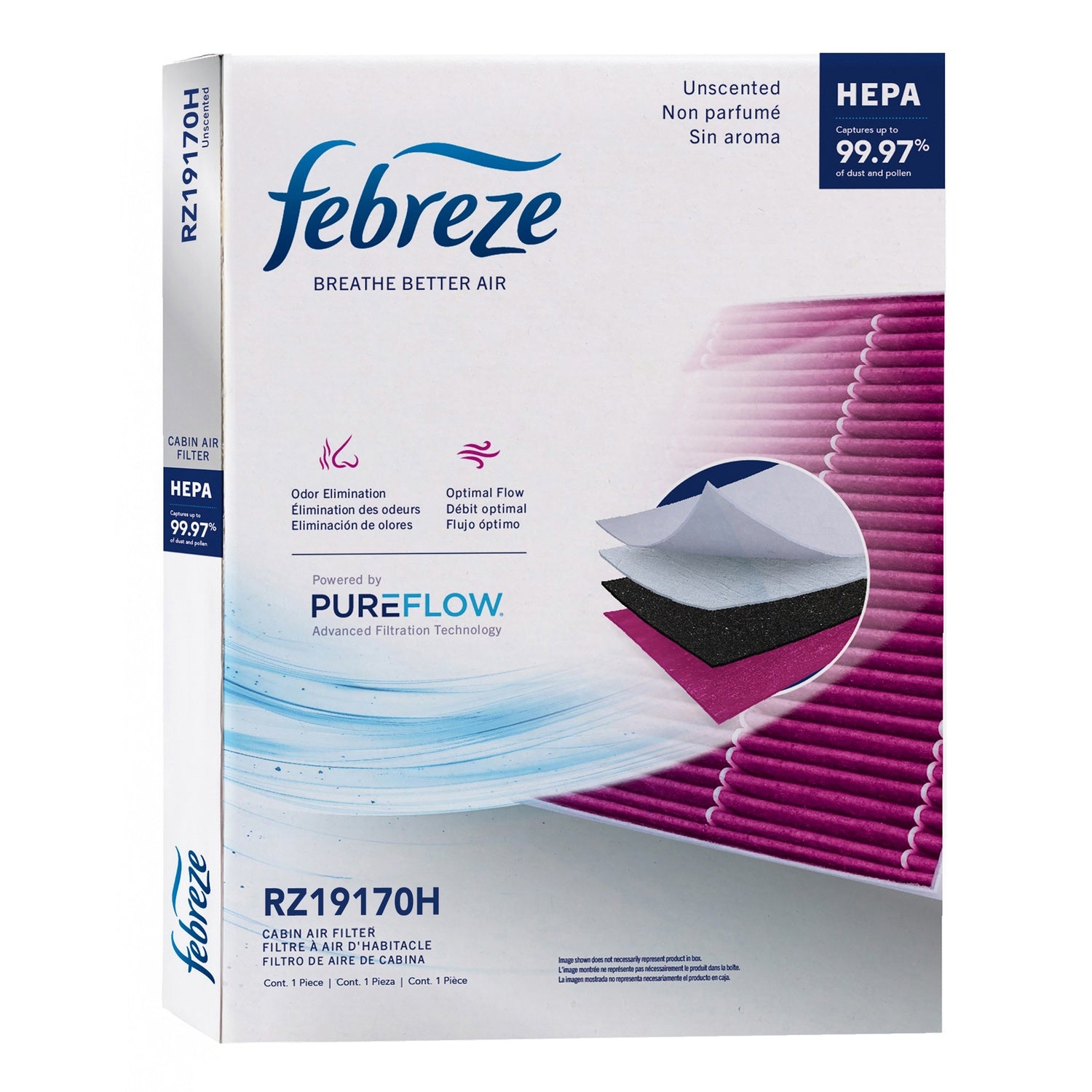 Febreze Odor Control HEPA Cabin Air Filter by PUREFLOW RZ19170H | Fits 2016 Ford Edge