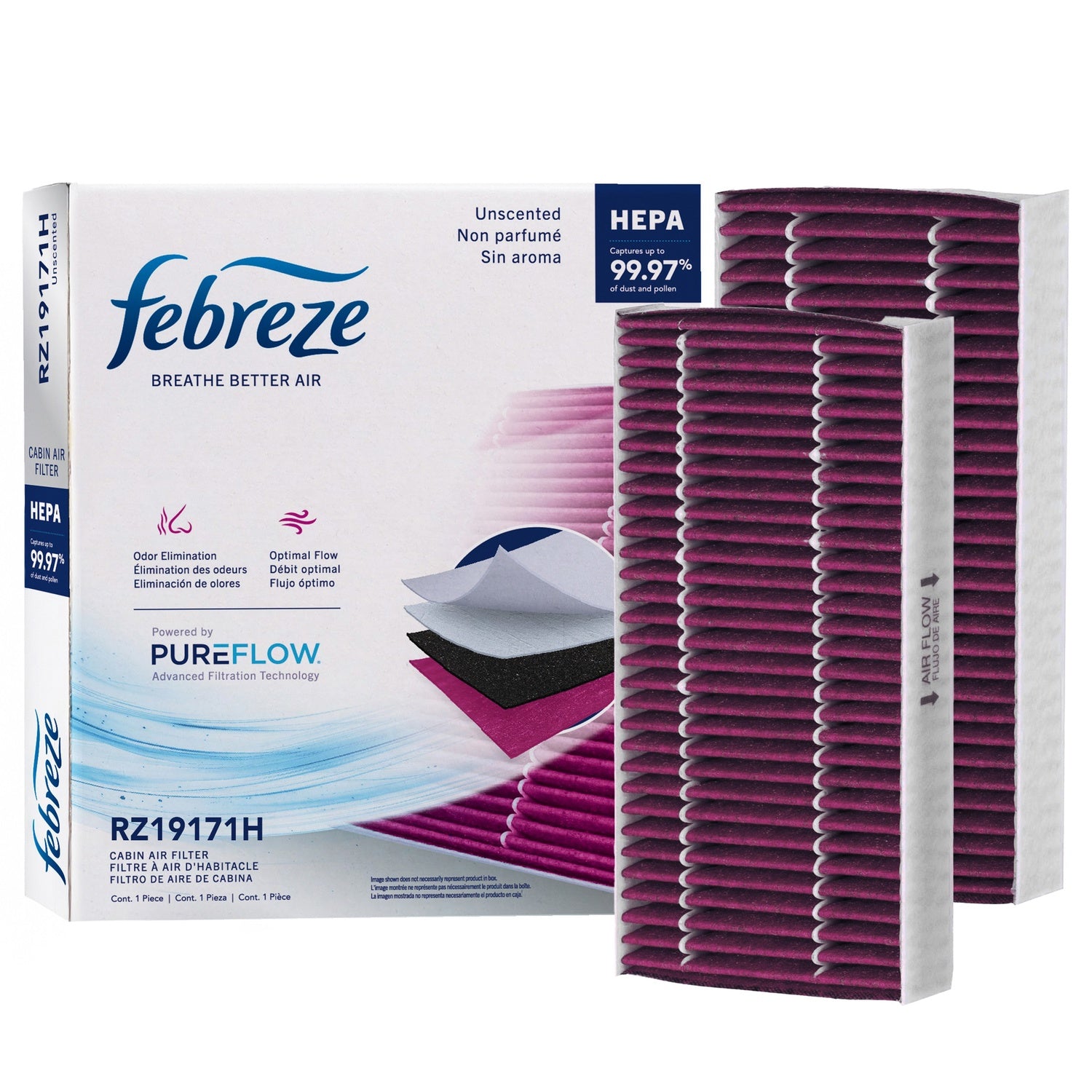 Febreze Odor Control HEPA Cabin Air Filter by PUREFLOW RZ19171H | Fits 2004 Honda Element