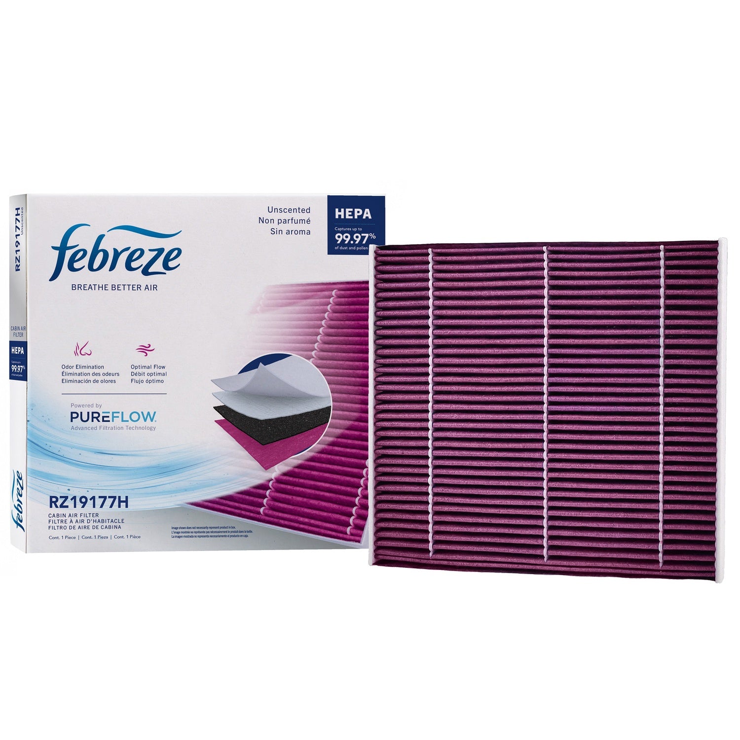Febreze Odor Control HEPA Cabin Air Filter by PUREFLOW RZ19177H | Fits 2022 Jeep Cherokee