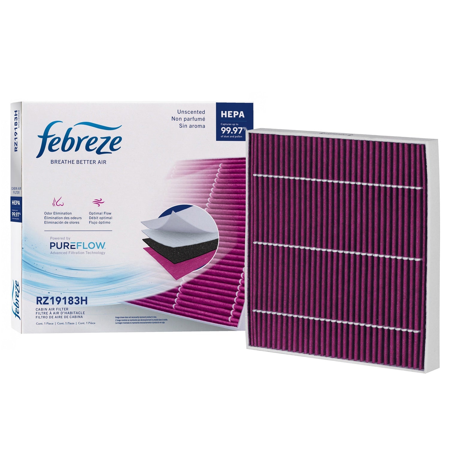 Febreze Odor Control HEPA Cabin Air Filter by PUREFLOW RZ19183H | Fits 2015 GMC Sierra 3500 HD