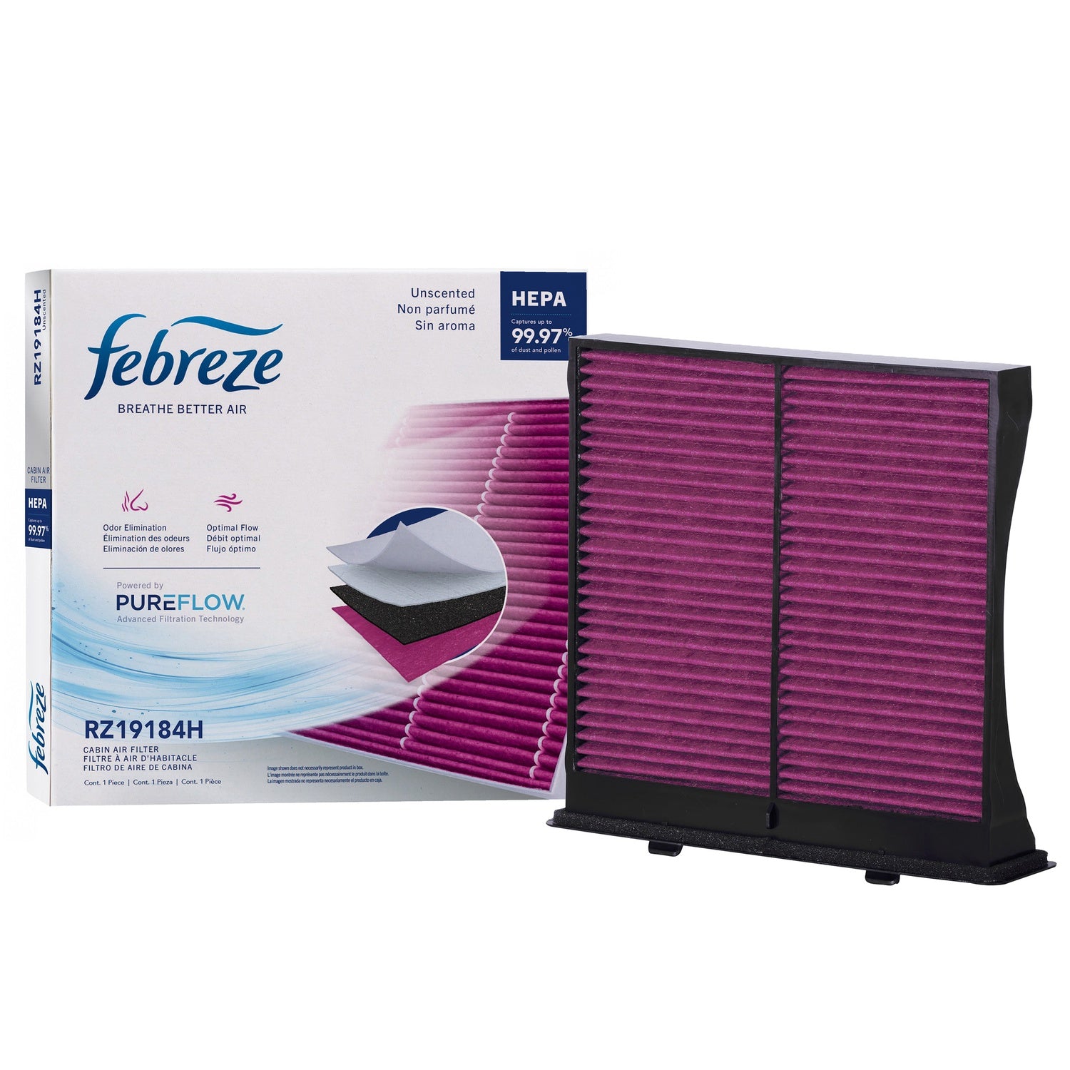 Febreze Odor Control HEPA Cabin Air Filter by PUREFLOW RZ19184H | Fits 2015 Subaru Impreza