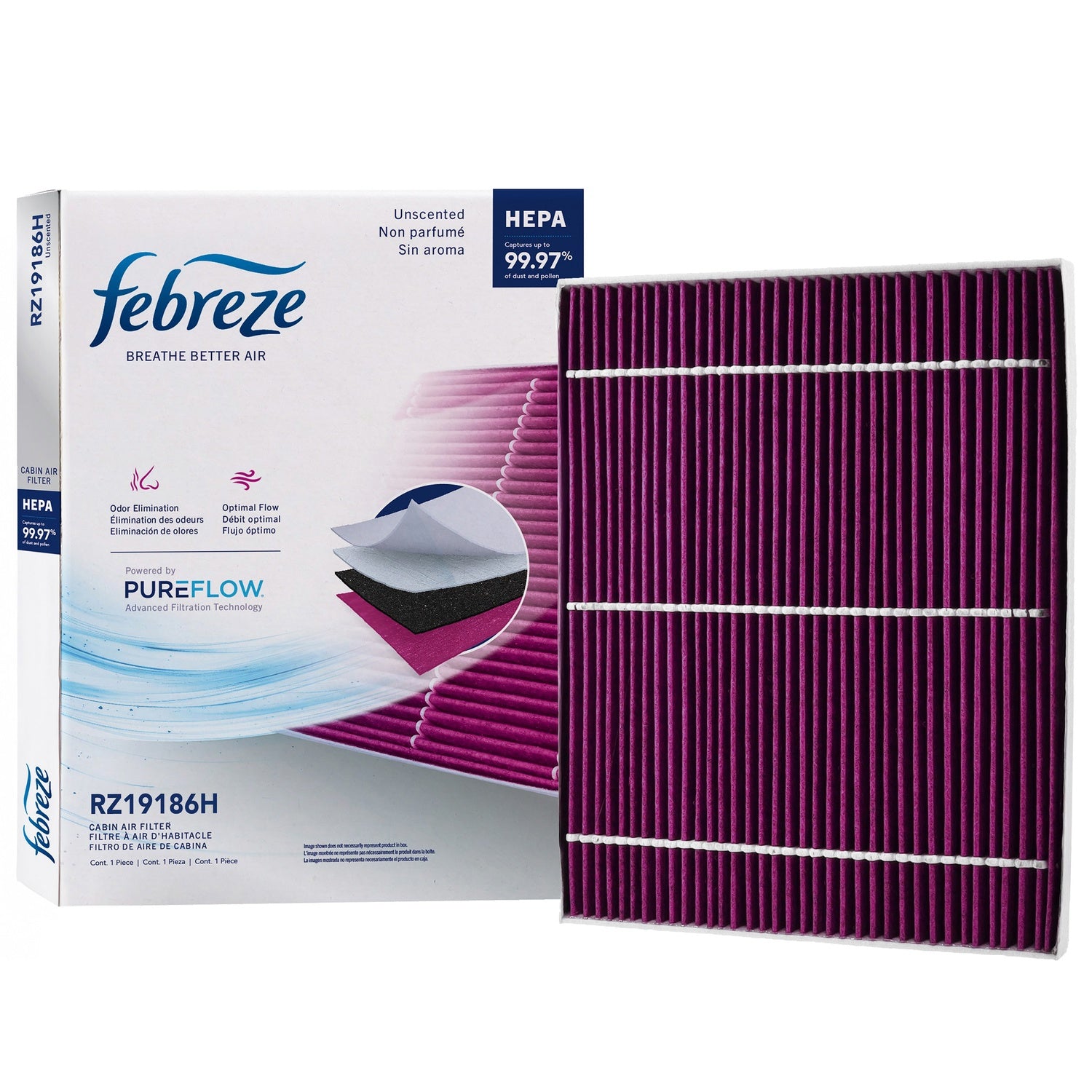Febreze Odor Control HEPA Cabin Air Filter by PUREFLOW RZ19186H | Fits 2025 Jeep Grand Cherokee