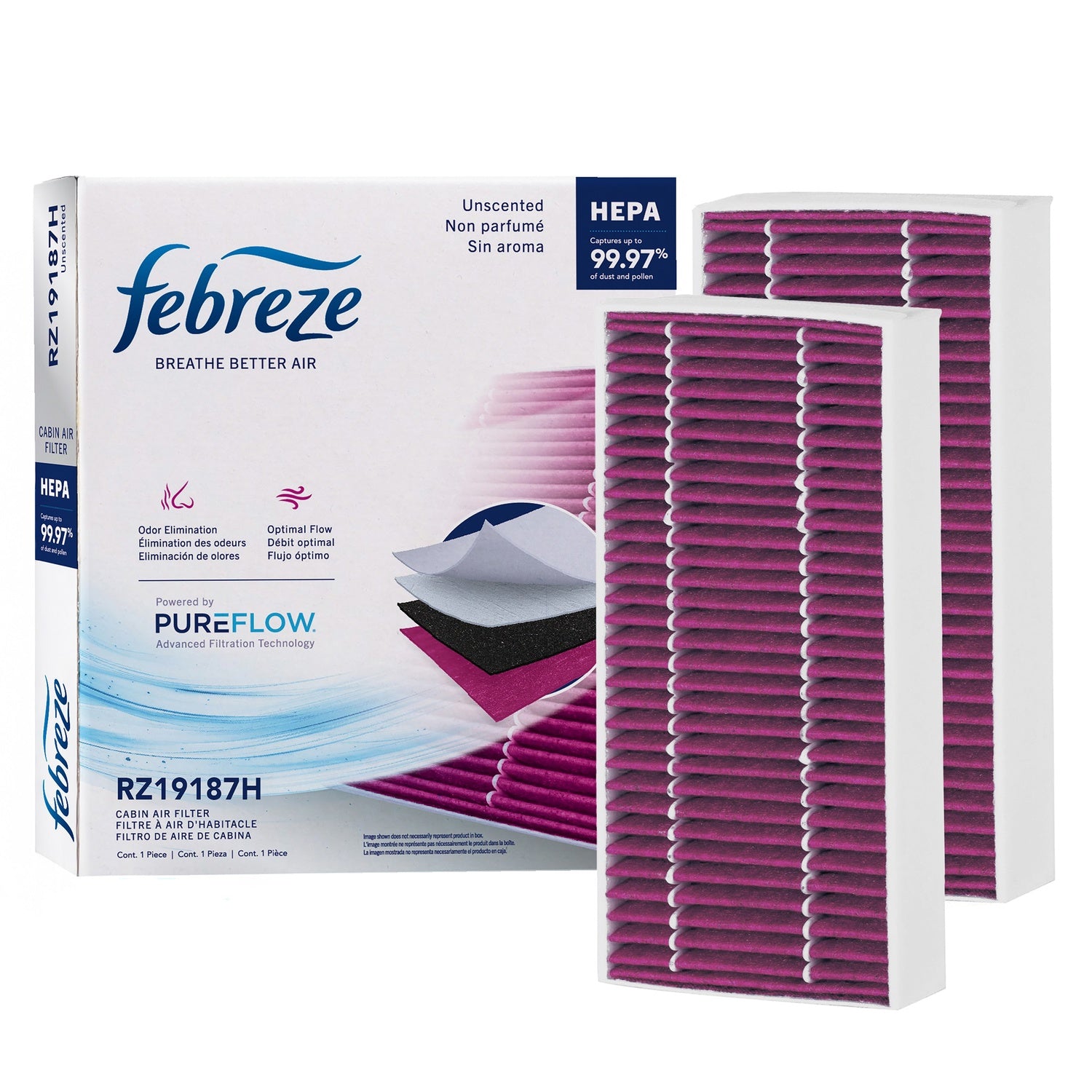 Febreze Odor Control HEPA Cabin Air Filter by PUREFLOW RZ19187H | Fits 2017 Mini Cooper Clubman