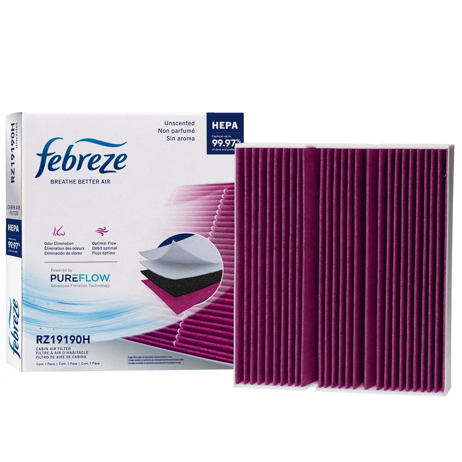 Febreze Odor Control HEPA Cabin Air Filter by PUREFLOW RZ19190H | Fits 2025 Mercedes-Benz GLA250