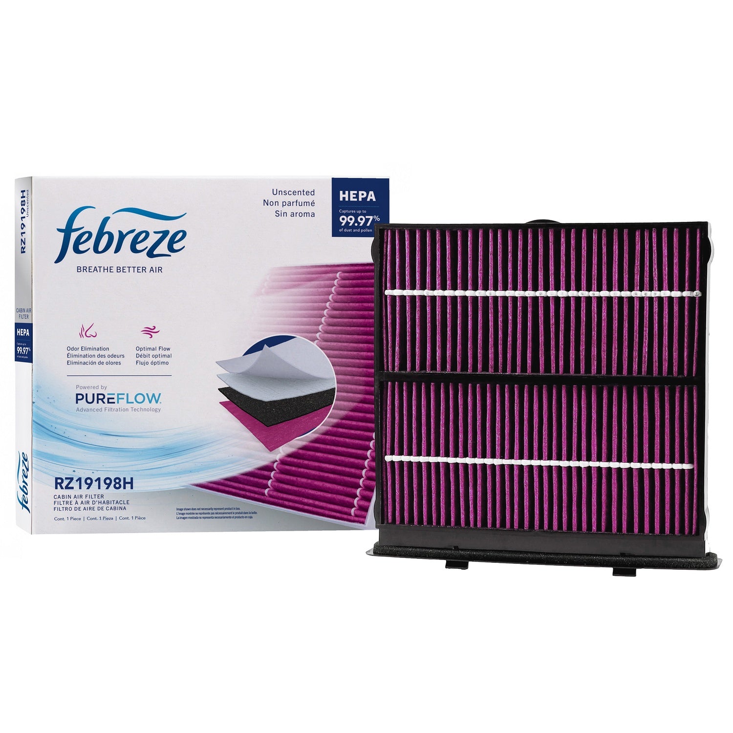 Febreze Odor Control HEPA Cabin Air Filter by PUREFLOW RZ19198H | Fits 2021 Subaru Forester