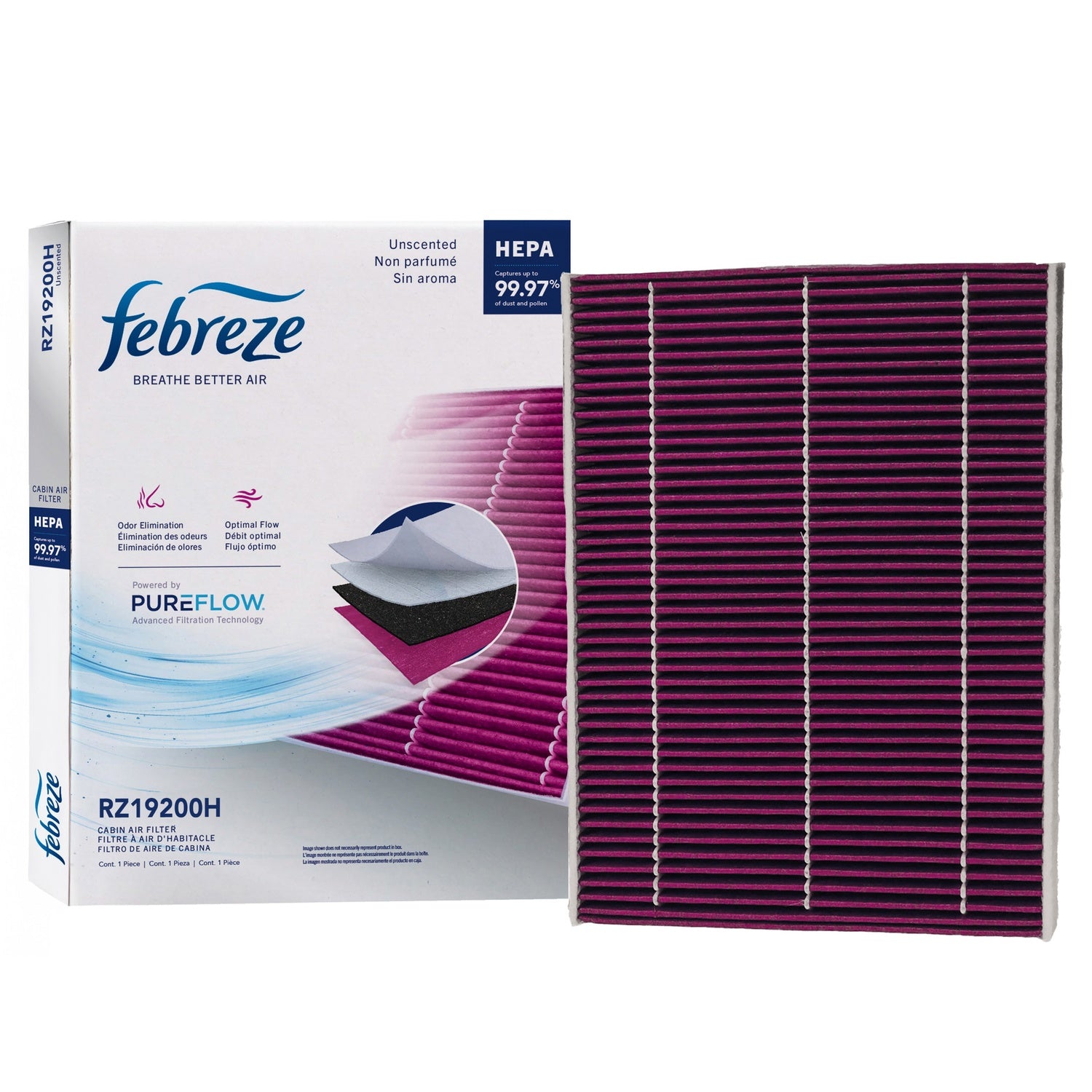 Febreze Odor Control HEPA Cabin Air Filter by PUREFLOW RZ19200H | Fits 2017 Volvo XC90