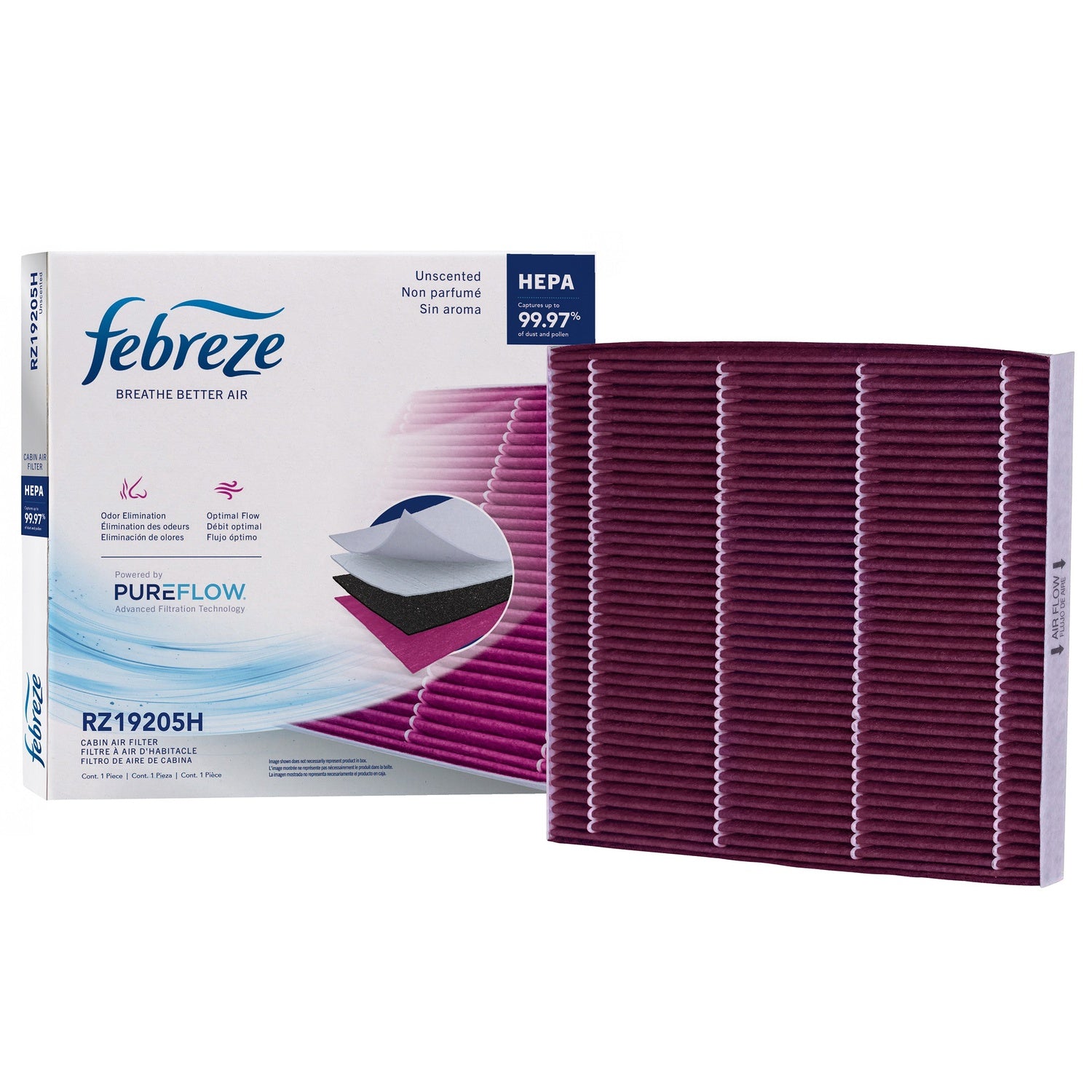 Febreze Odor Control HEPA Cabin Air Filter by PUREFLOW RZ19205H | Fits 2018 Nissan Pathfinder