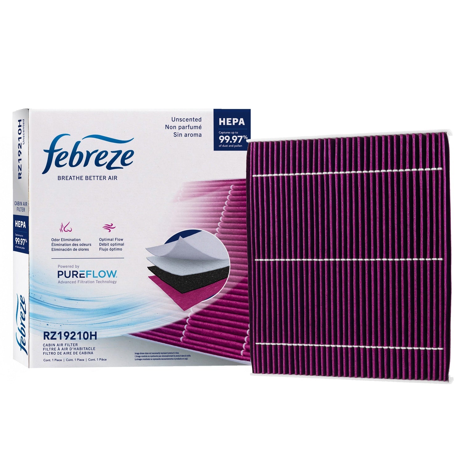 Febreze Odor Control HEPA Cabin Air Filter by PUREFLOW RZ19210H | Fits 2024 Volvo XC40