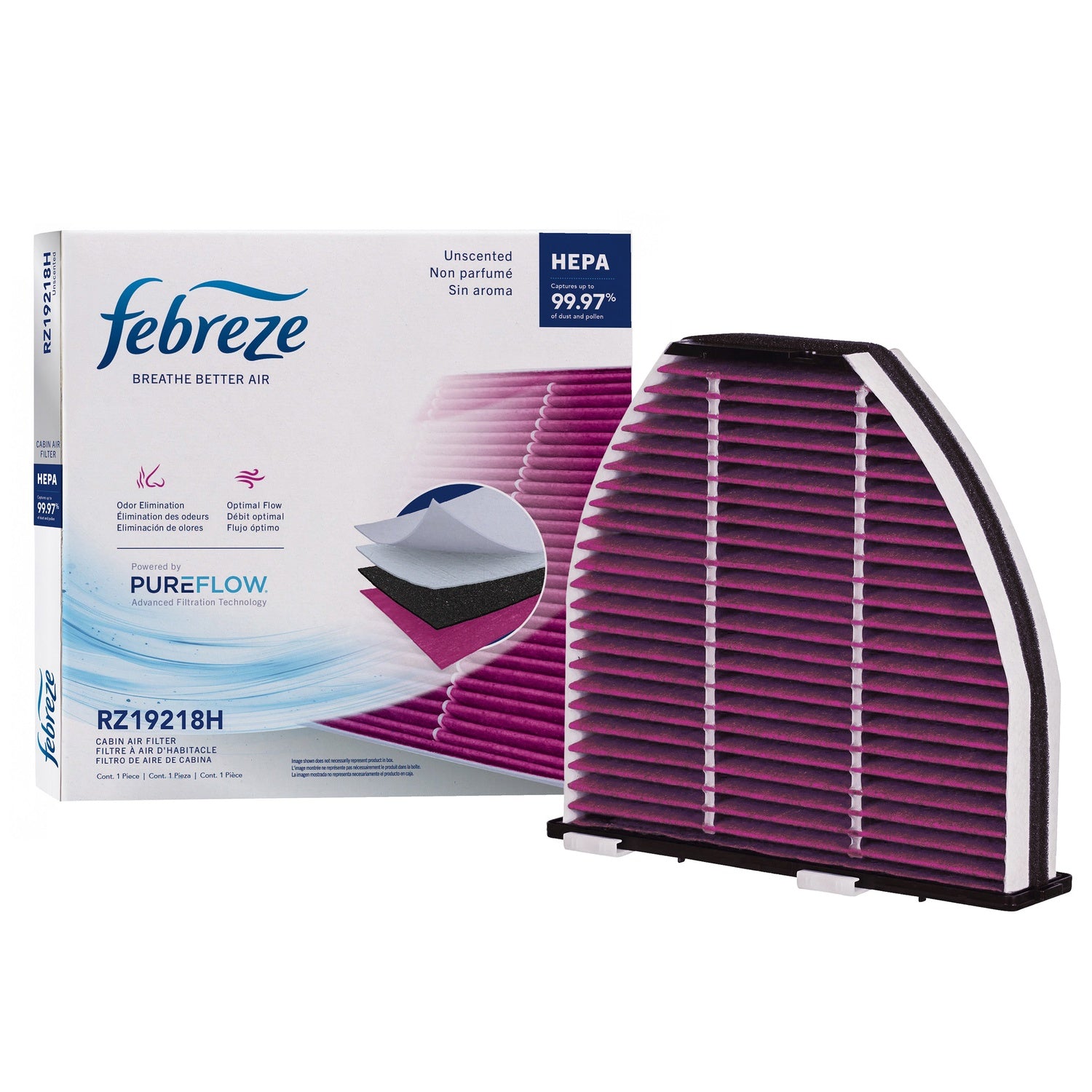 Febreze Odor Control HEPA Cabin Air Filter by PUREFLOW RZ19218H | Fits 2015 Mercedes-Benz CLS550