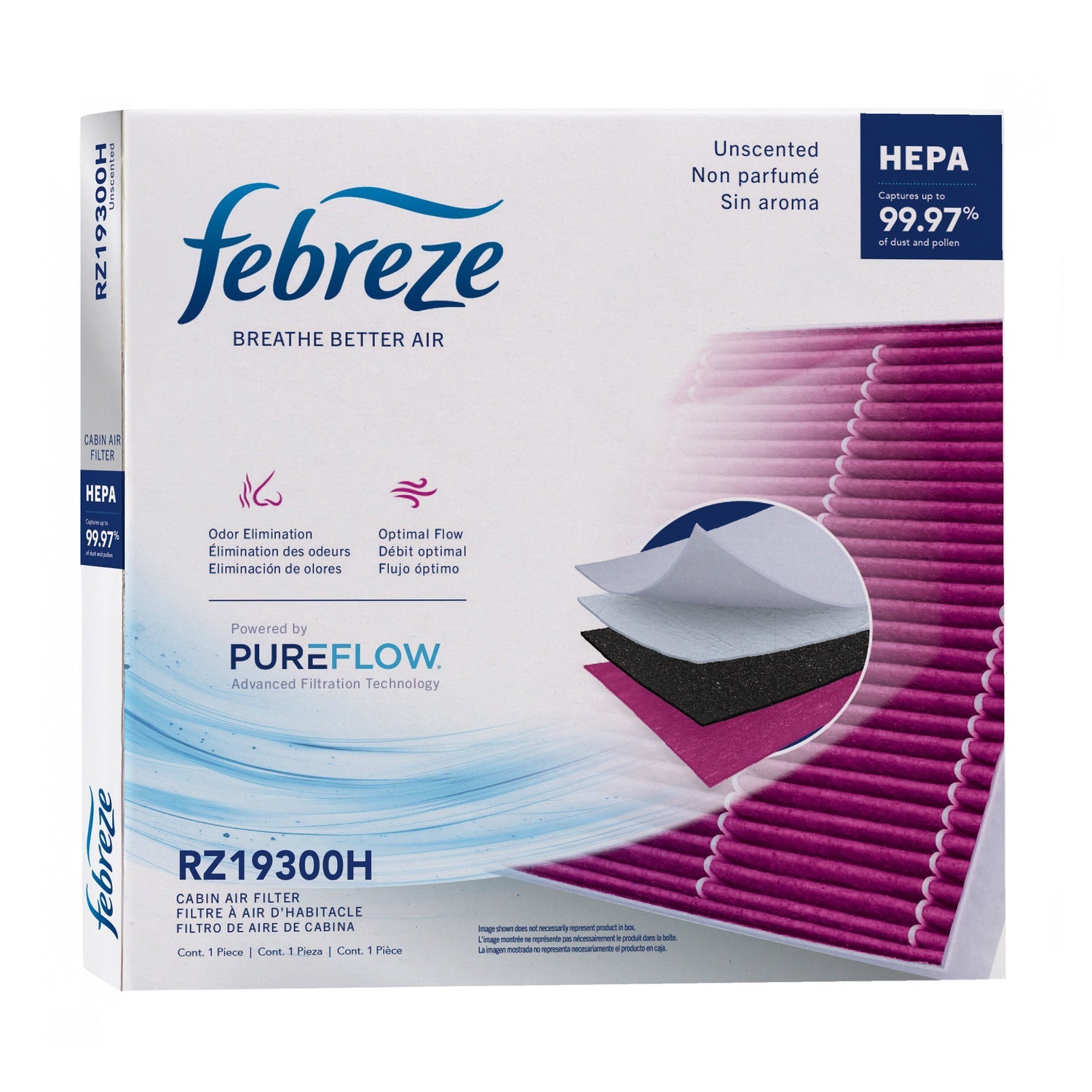 Febreze Odor Control HEPA Cabin Air Filter by PUREFLOW RZ19300H | Fits 2024 Mercedes-Benz GLE53 AMG